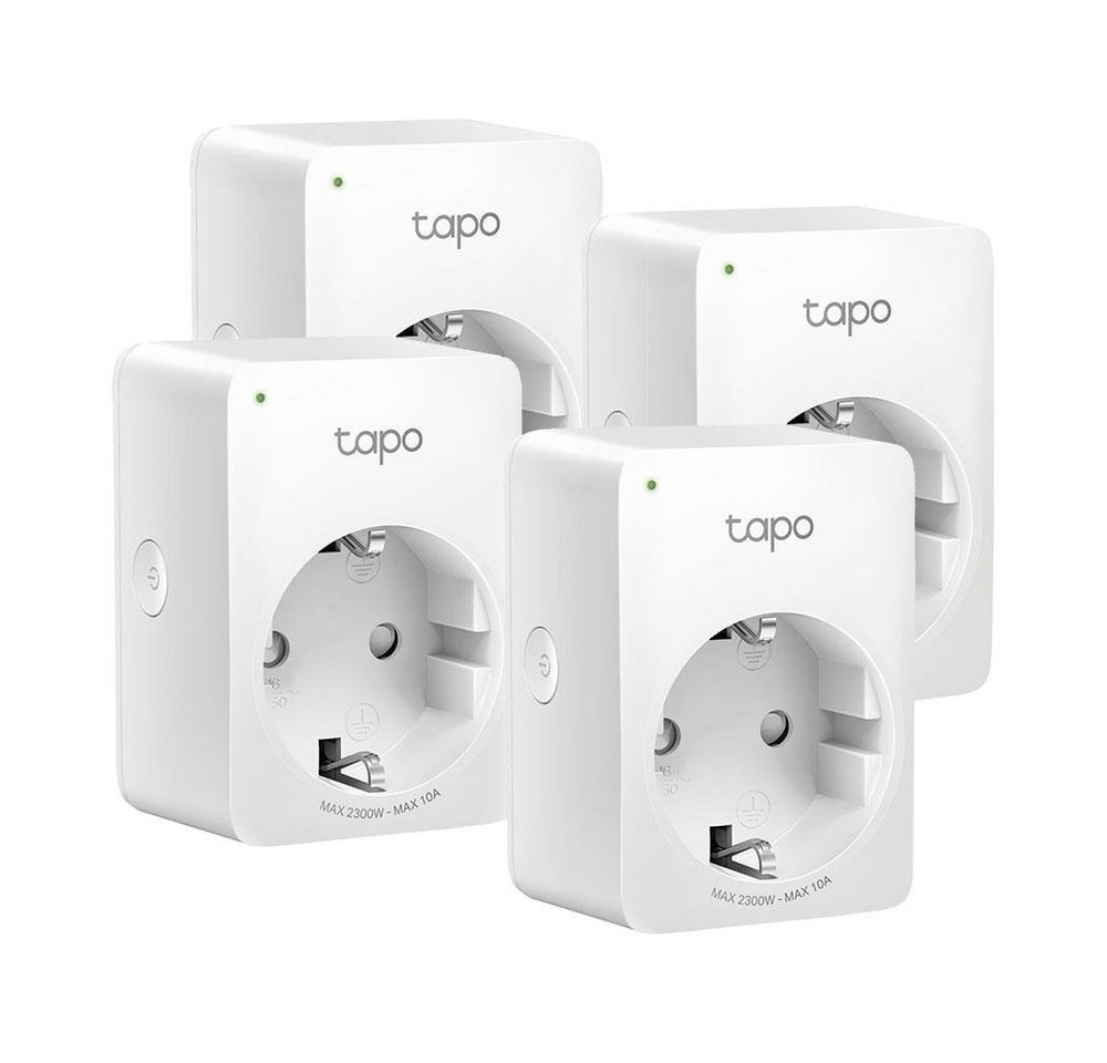 tp-link Tapo P100 Mini Smart WLAN Steckdose Smart-Home-Zubehör, 4er Pack, Fernzugriff, kein Hub notwendig