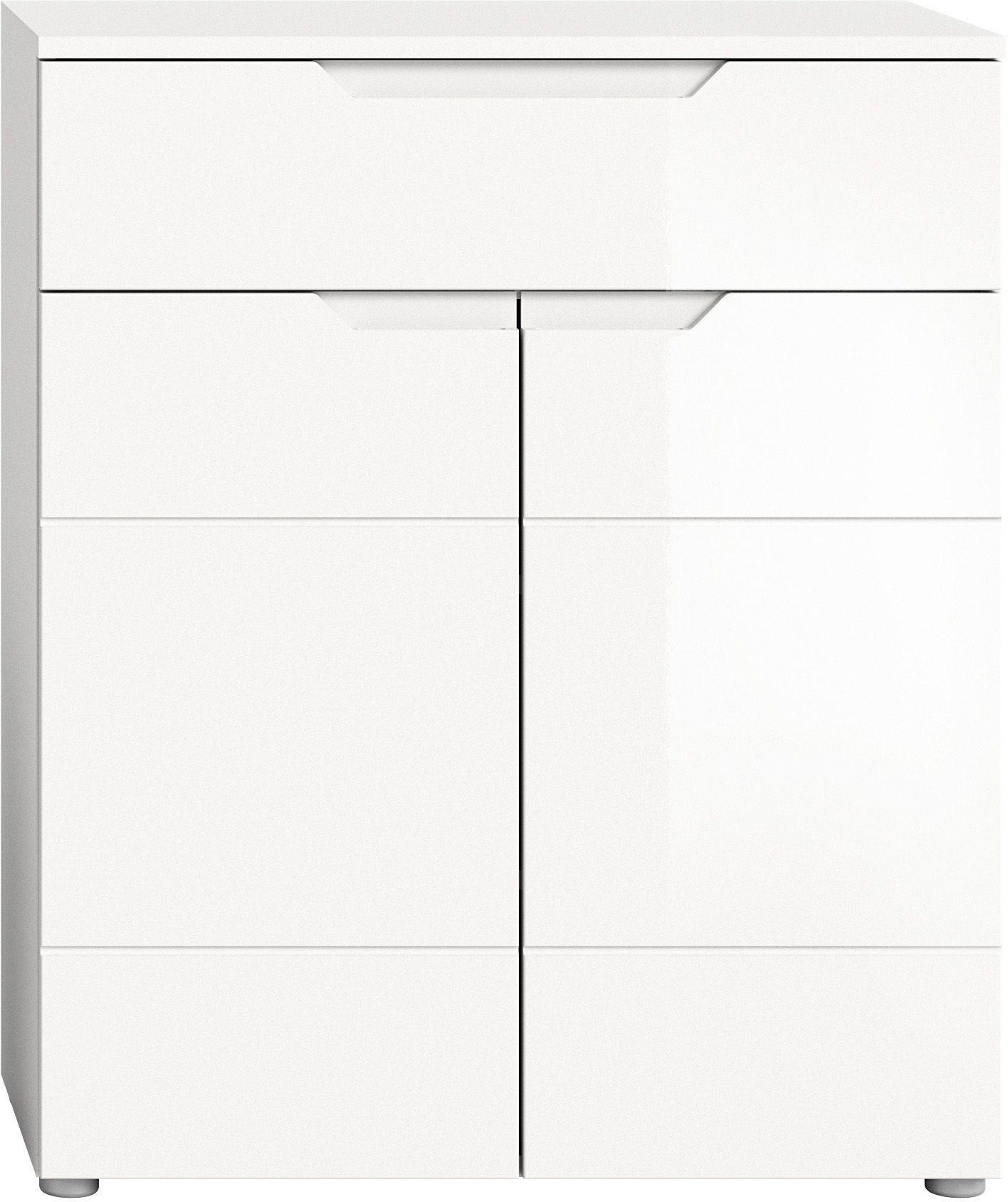 xonox.home Schuhkommode, Weiß Hochglanz Softclose Melamin Modern 80x97x37 cm