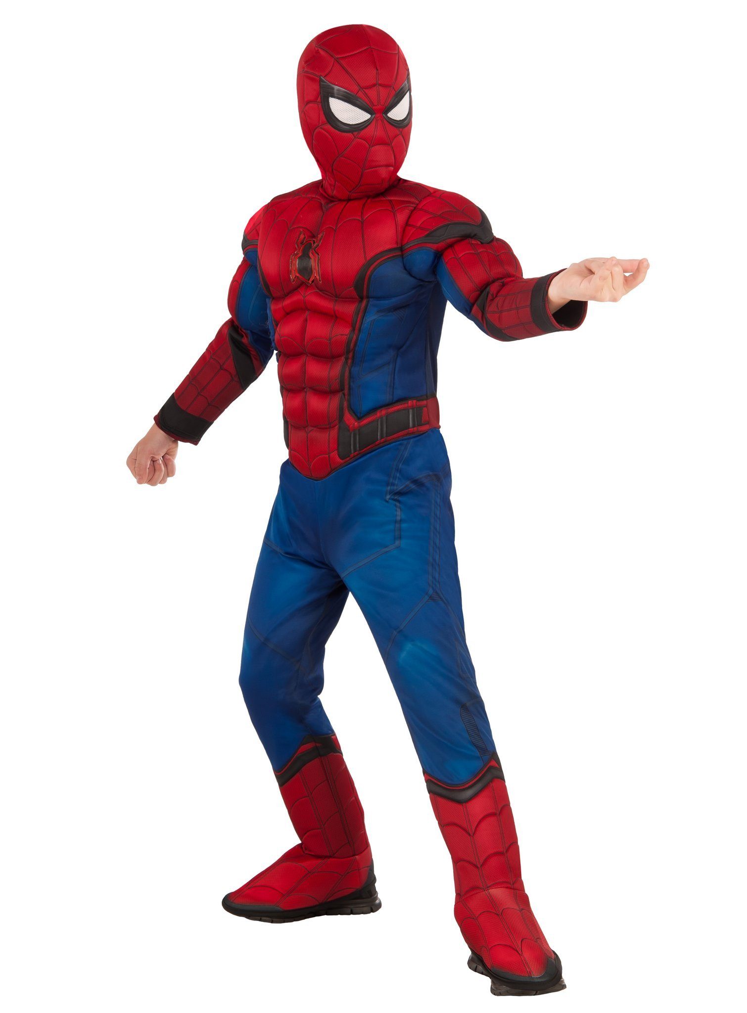 Rubie´s Kostüm Spider-Man Muskelanzug für Kinder, Klassischer Spiderman im  gepolsterten Muskeldress