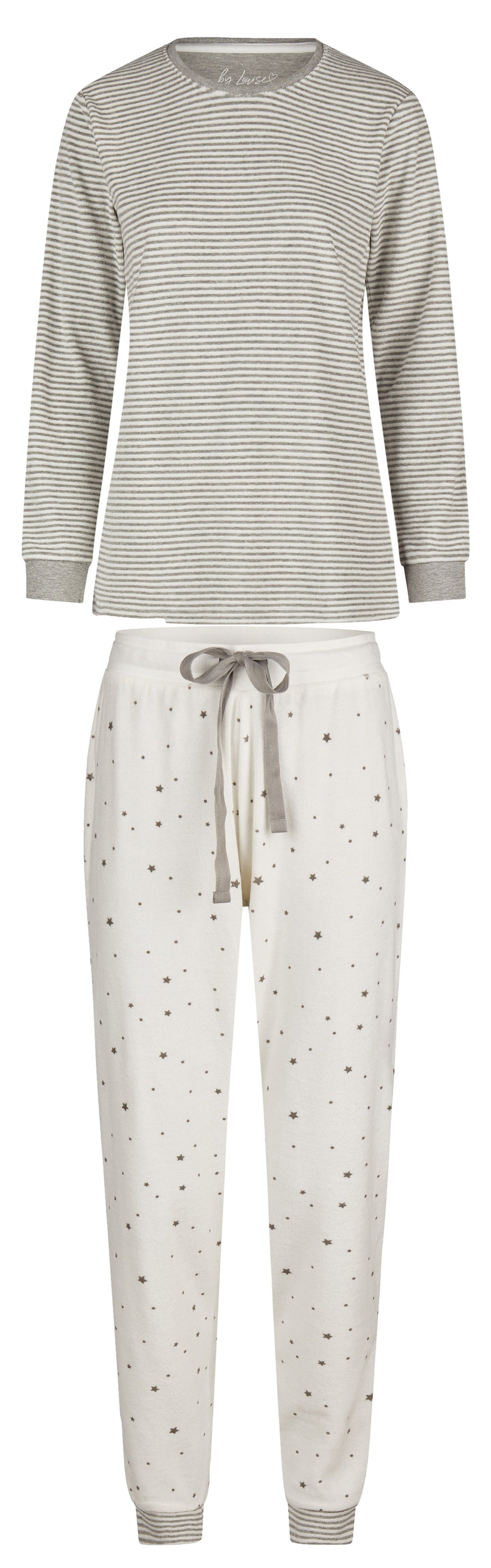 By Louise Schlafanzug Damen Frottee Pyjama (2 tlg) kuschelige Qualität günstig online kaufen