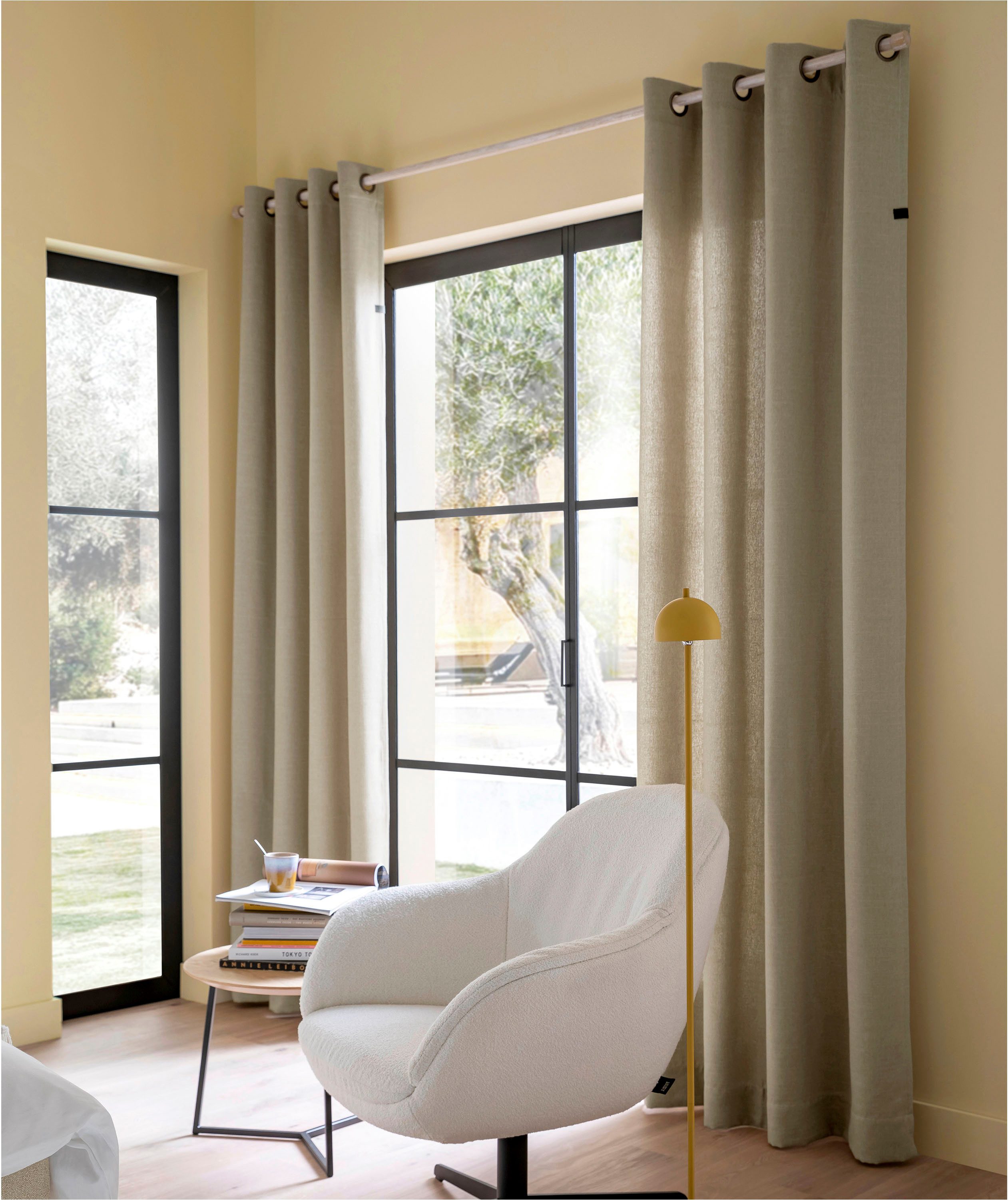 SCHÖNER WOHNEN-Kollektion Gardine Coast (1 St), Ösen, blickdicht, Polyester, strukturierte Leinenoptik im modernen Dessin