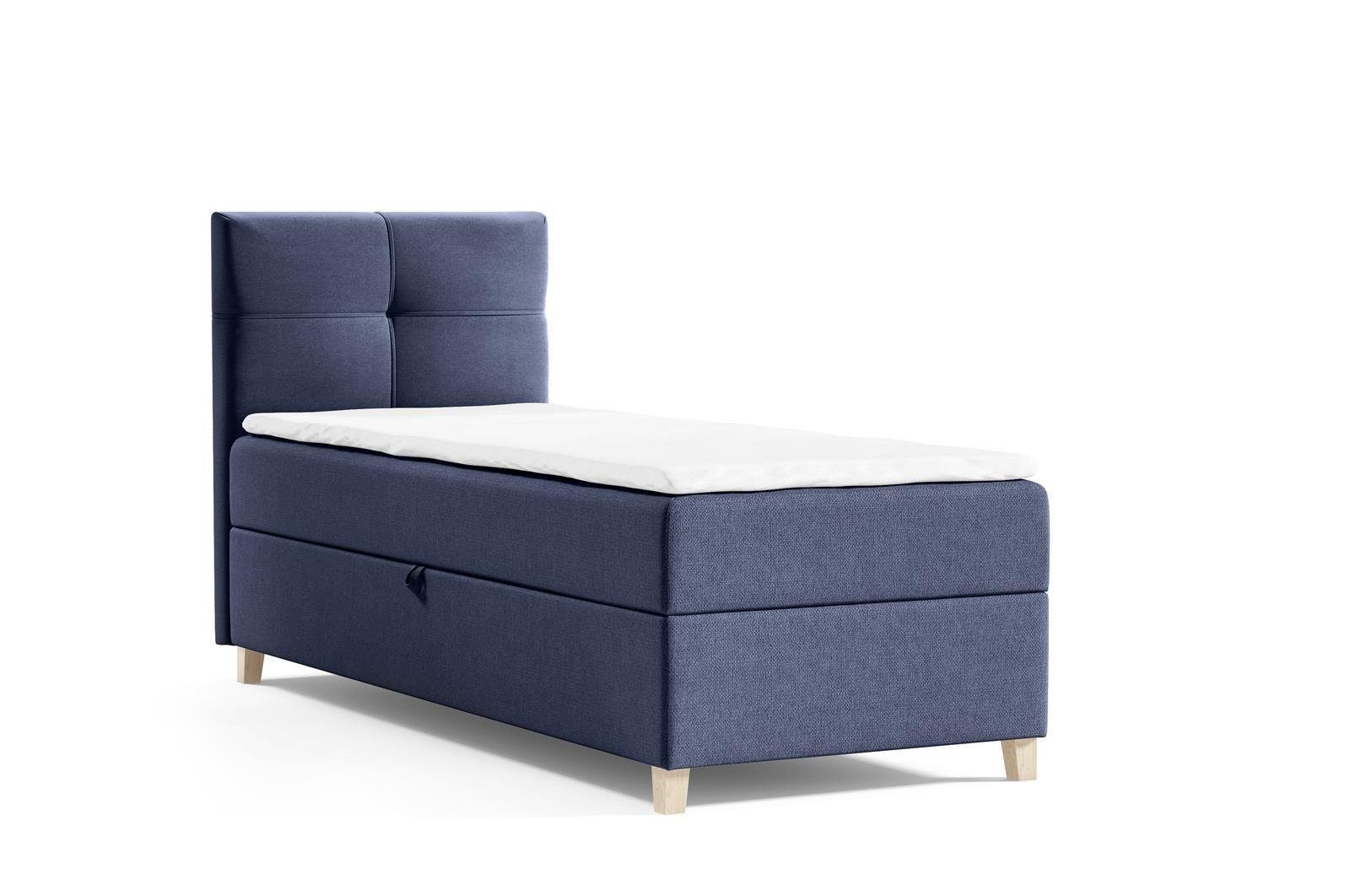Beautysofa Boxspringbett Modern Boxspringbett mit Topper HELEN MINI Schlafzimmer, mit Matratze