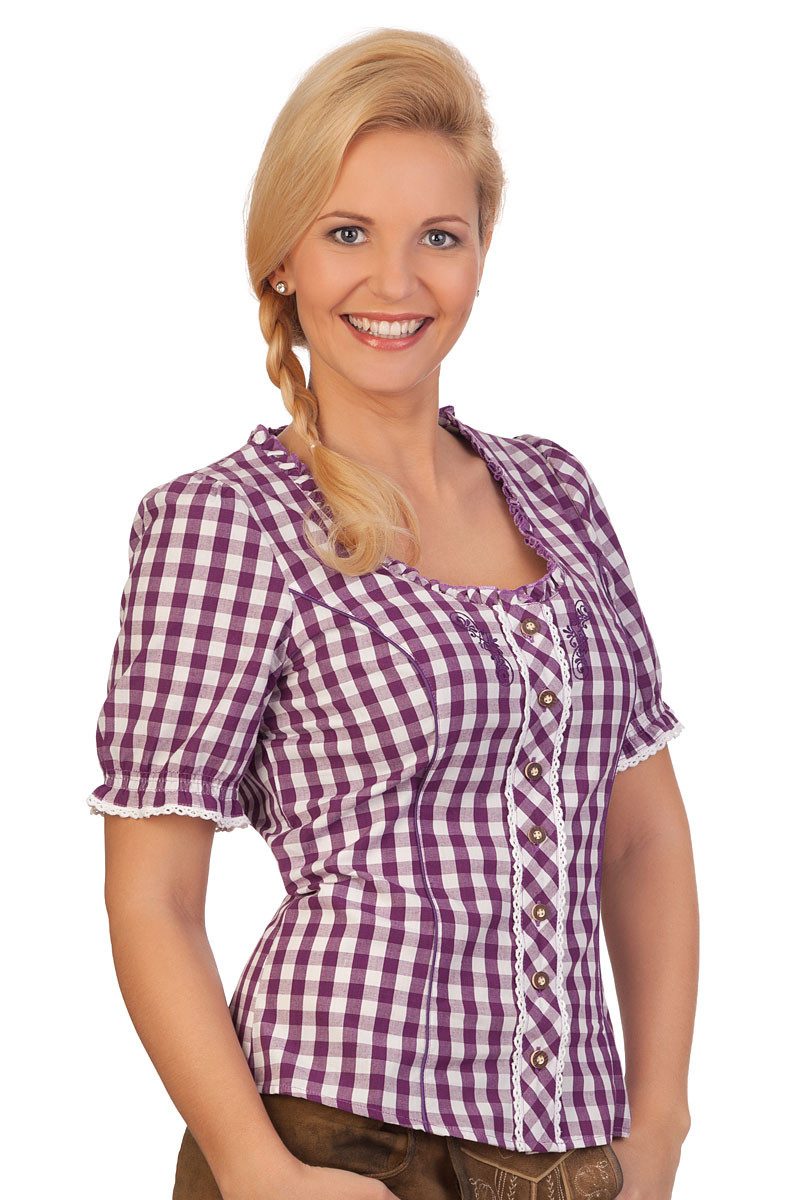 Trachtenbluse Trachtenbluse - WINKA - aubergine, türkis