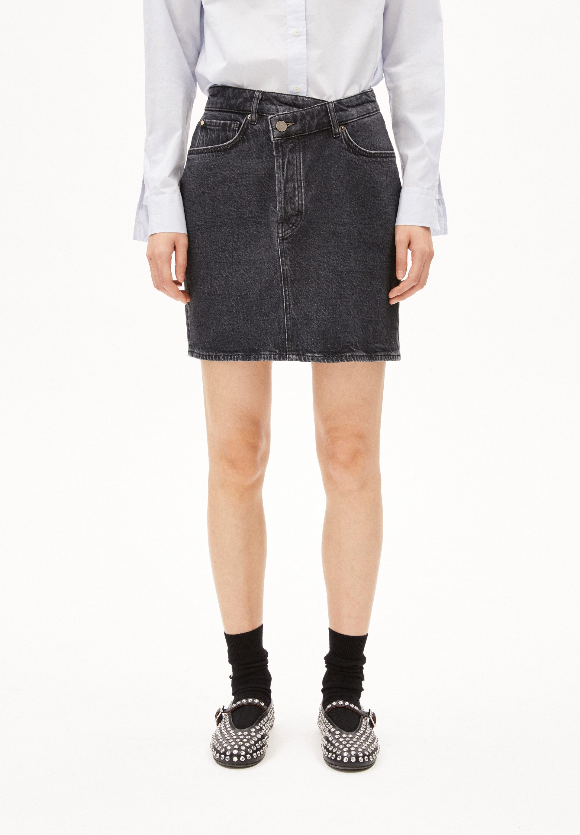 Armedangels Minirock AACAMARI (1-tlg., Regular Fit) Jeansrock Regular Fit aus Bio-Baumwoll Mix