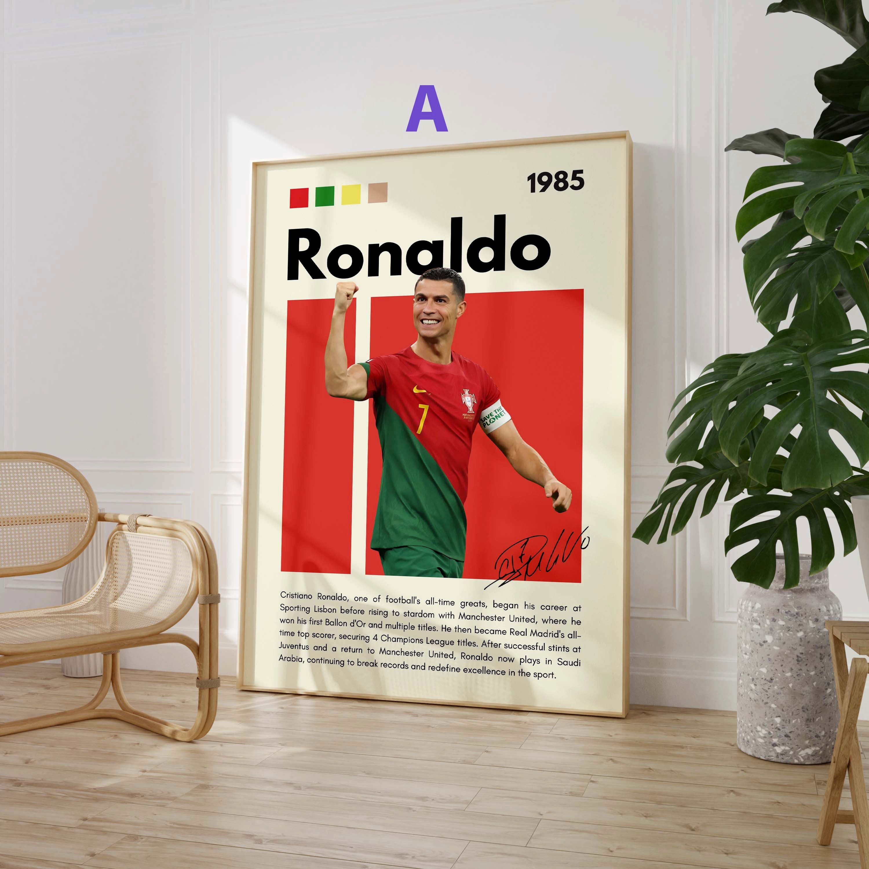 JUSTGOODMOOD Poster Fußball Legenden Ronaldo Benzema Neuer Beckham Ronaldinho Zidane Sport, B (1 St)