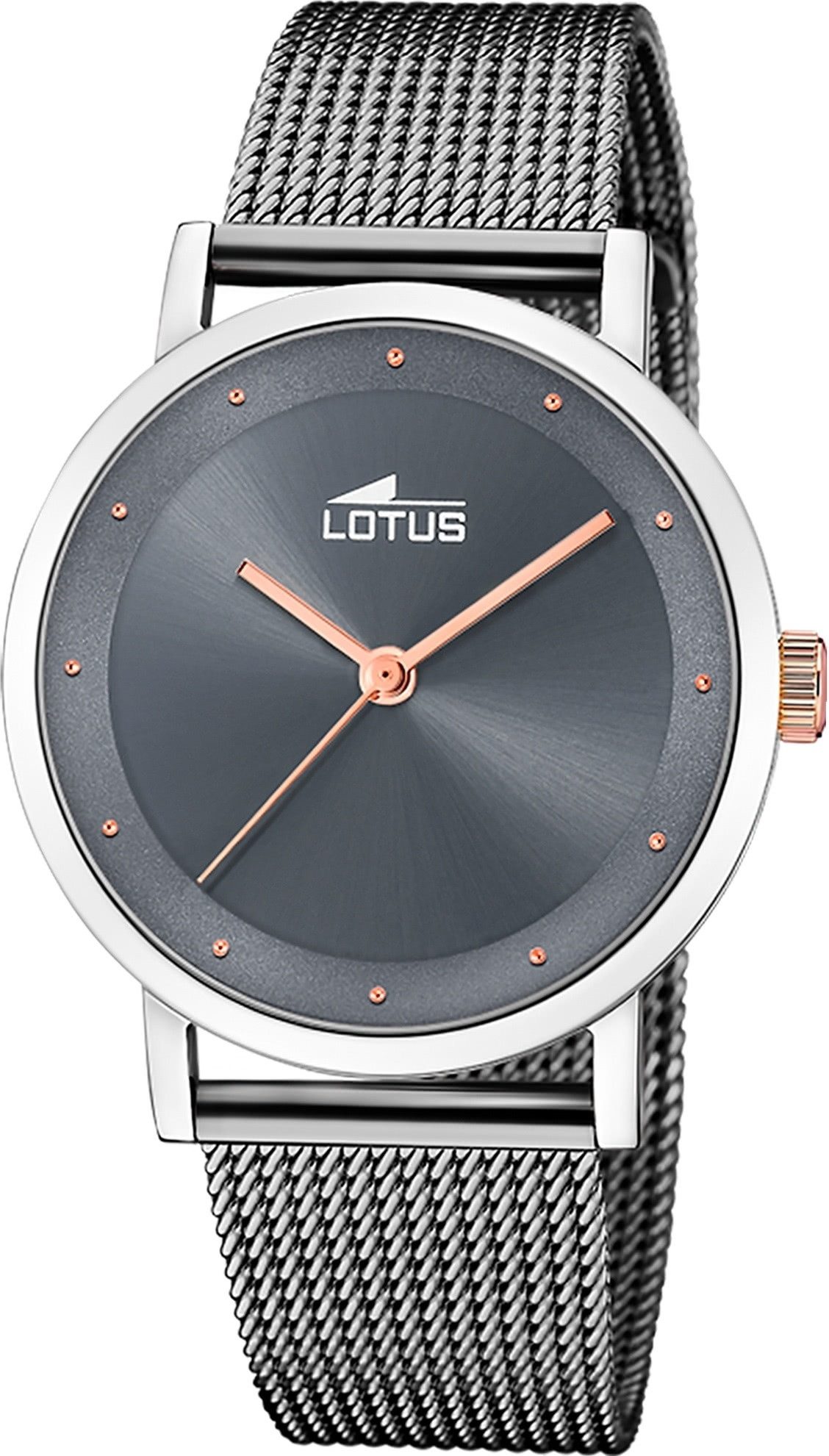 Lotus Chronograph Lotus Damenuhr Edelstahl grau Lotus, (Chronograph), Damen Armbanduhr rund, mittel (ca. 35mm), Edelstahl