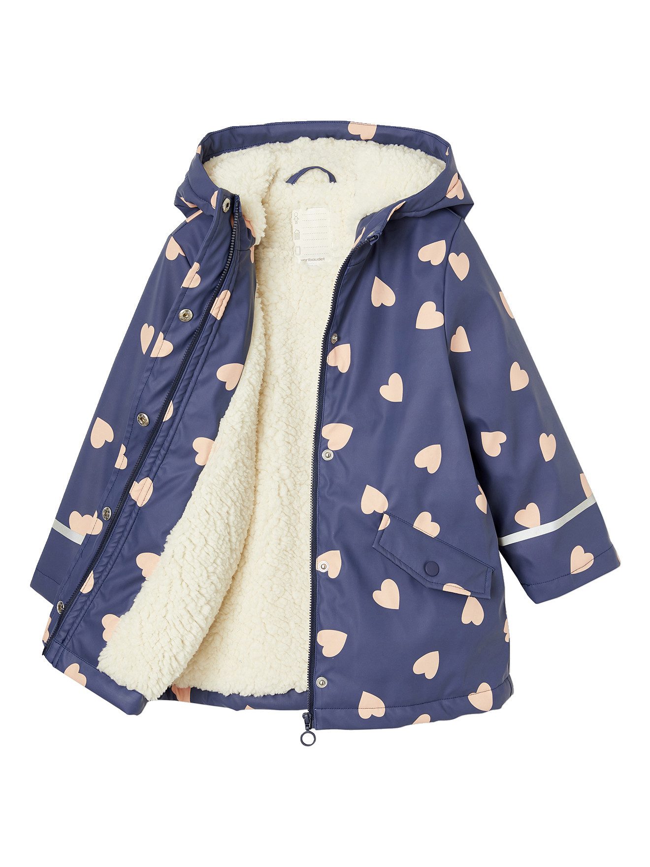 vertbaudet Regenjacke Mädchen Regenjacke mit Kapuze & Teddyfleece-Futter Teddyfleece-Futter – Bild 5 von 5