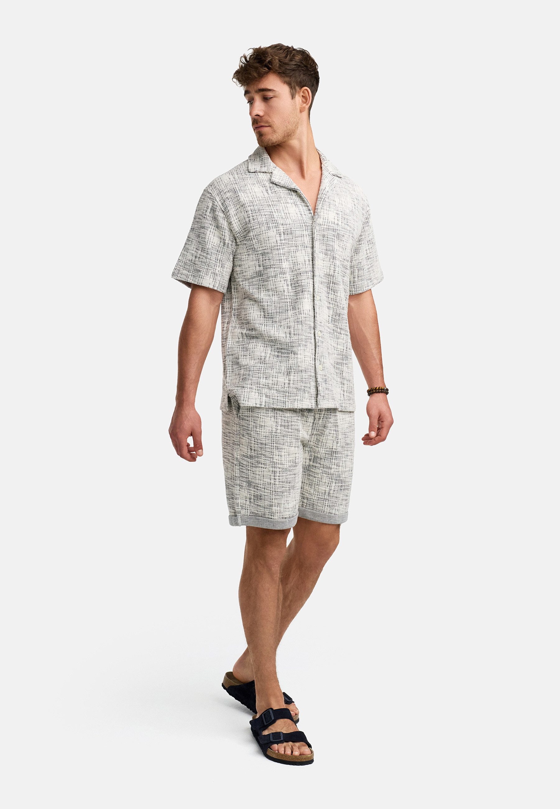 Indicode Freizeitanzug Herren INSofus Set Shirt Herrenshorts Set, mit strukturierter Oberfläche für eine besondere Note