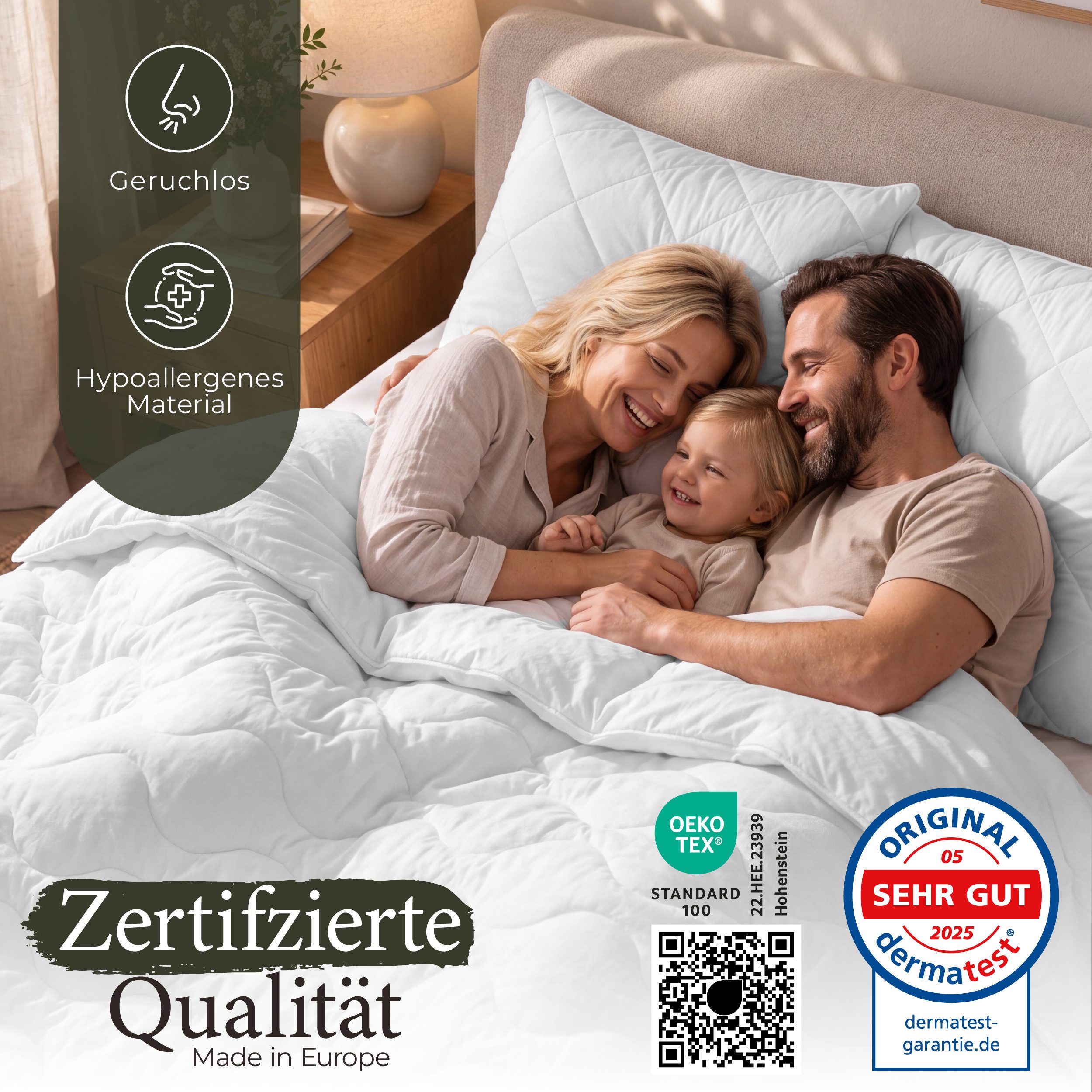 Gentle North Microfaserbettdecke + Kopfkissen Bettdecke & Kopfkissen - 2-Set Kopfkissen - Ganzjahresdecke, Füllung: 100% Polyester, Reißverschluss beim Kissen - – Bild 4 von 5