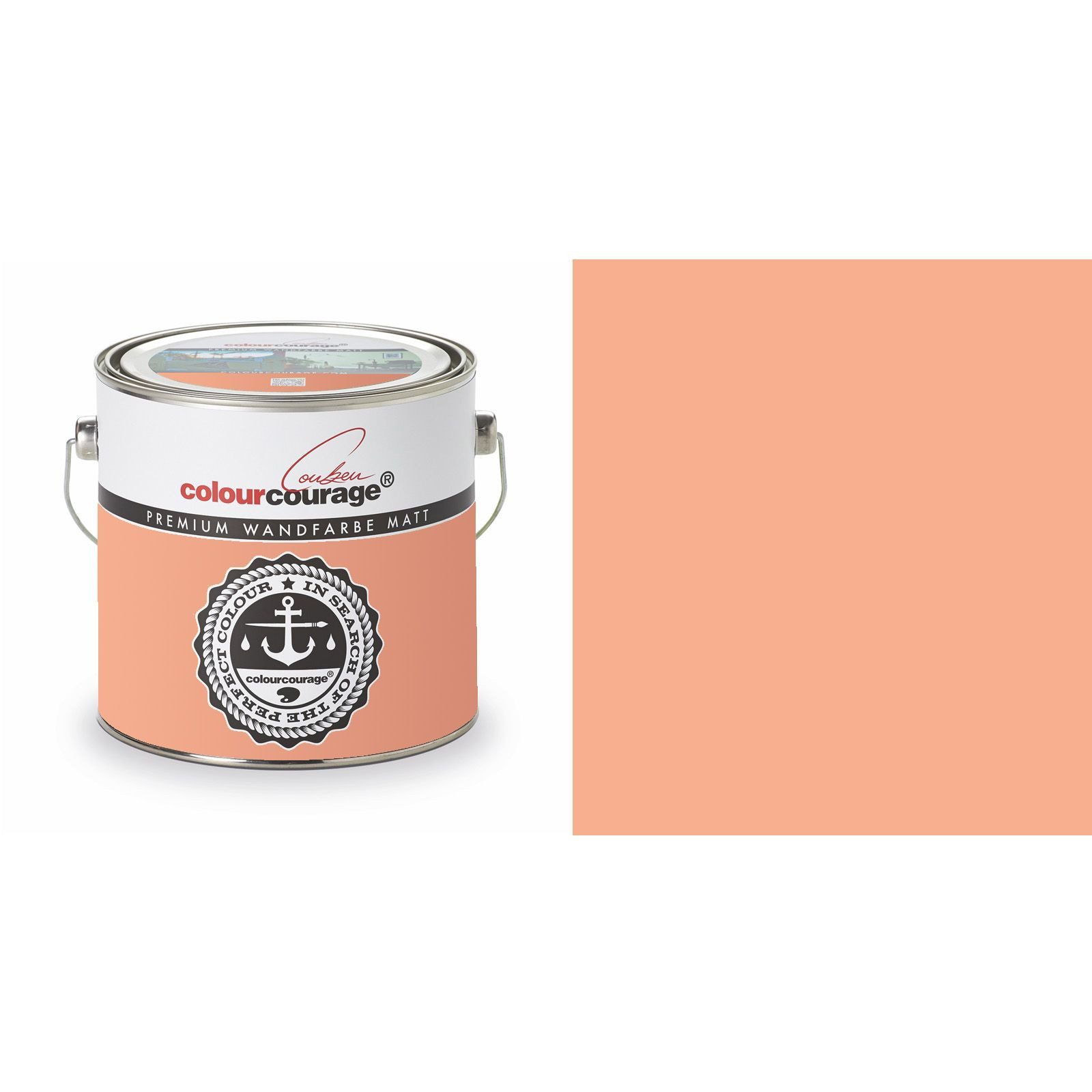colourcourage Vollton- und Abtönfarbe Colourcourage Wandfarben 2,5L Terra de Siena Orangebraun Innen Decken