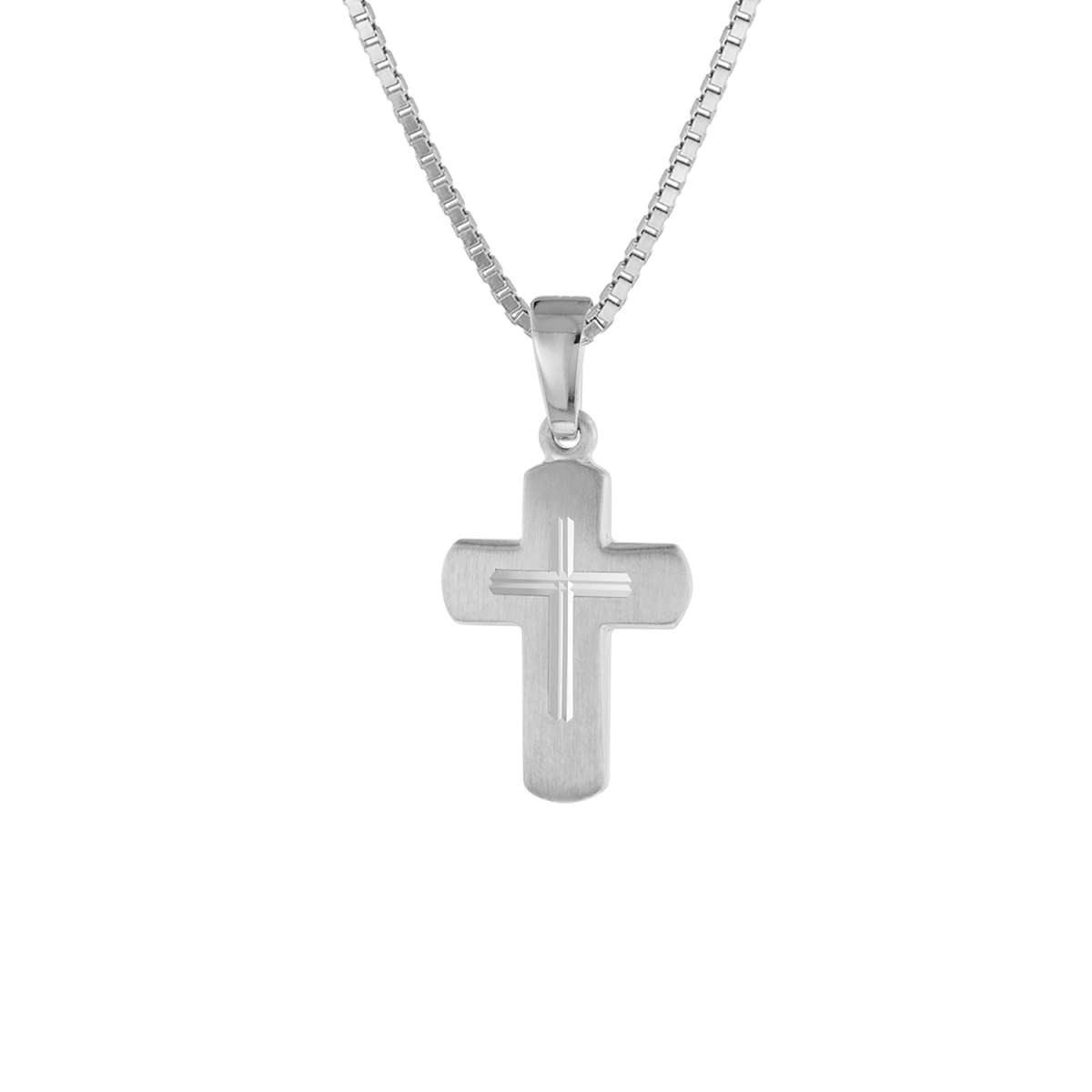 trendor Kreuzkette 48887, Kinder-Anhänger Kreuz mit Kette 925 Silber