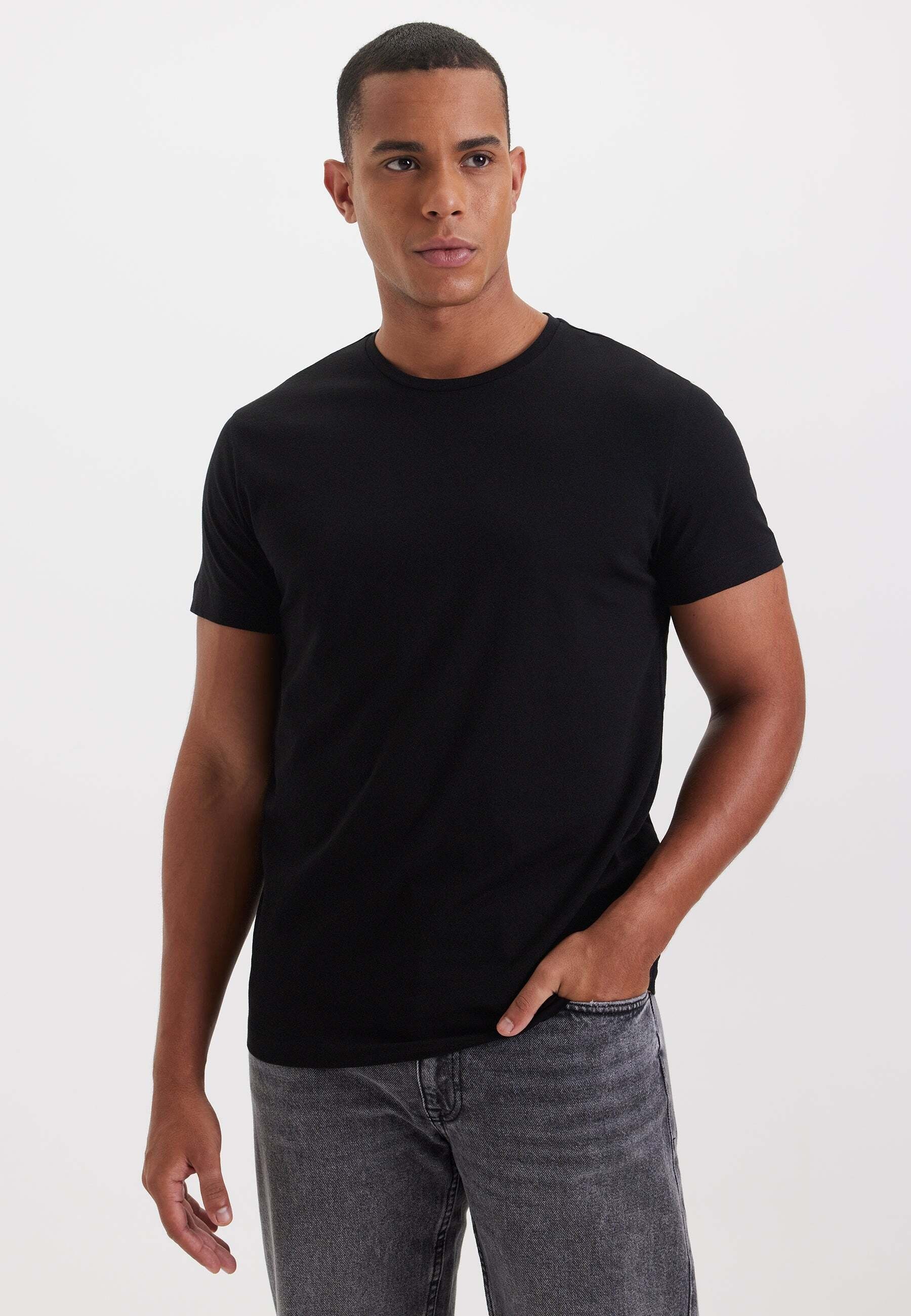 DANIEL (1-tlg) White WESTMARK O-NECK Black, T-Shirt LONDON 2-PACK