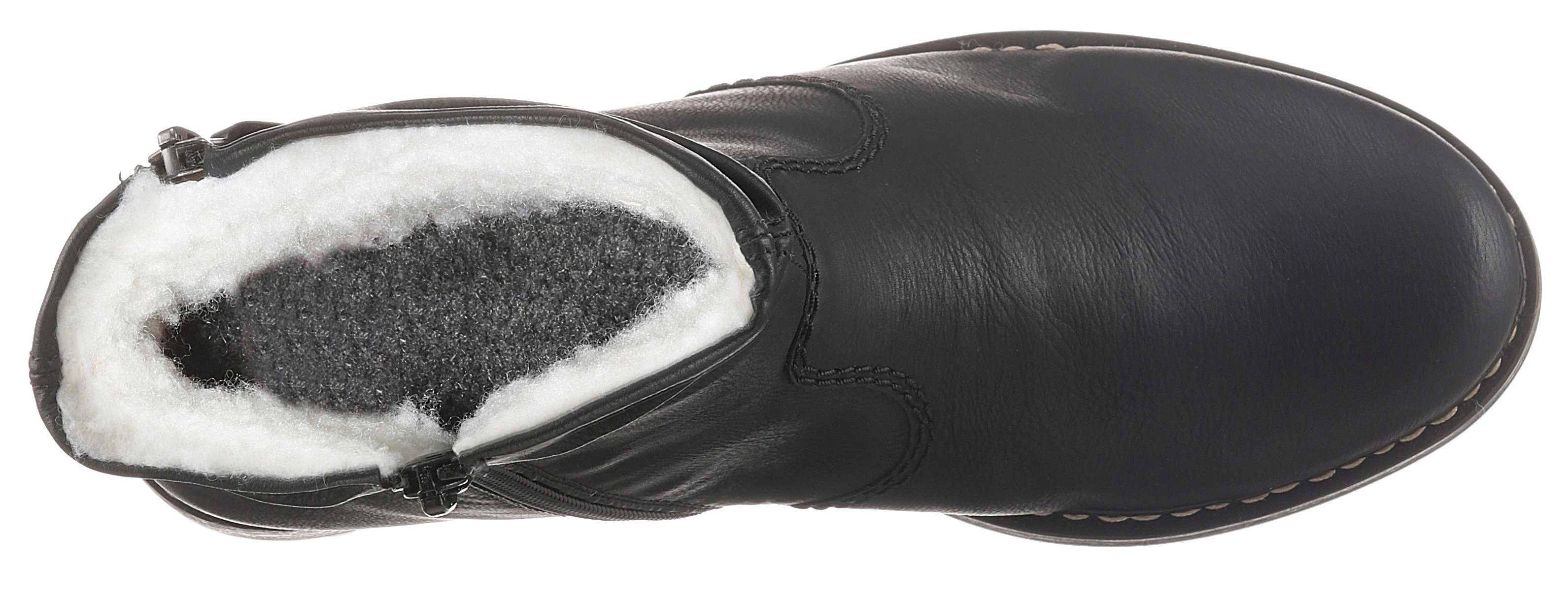 Rieker Winterstiefelette, Winterboots, Blockabsatz, Profilsohle, mit Zierreißverschluss außen