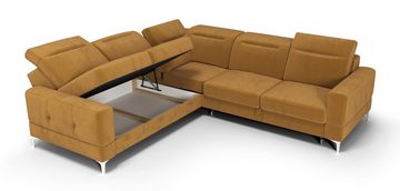 Möbel für Dich Ecksofa Malibu Max, mit Bettkasten, mit Schlaffunktion, Stoff- und Farbauswahl