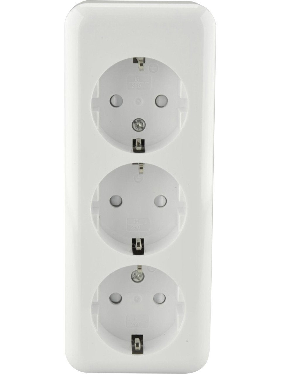 UNITEC Gips-Kalk-Putz Unitec Steckdose 3-fach, Aufputz weiß, Serie