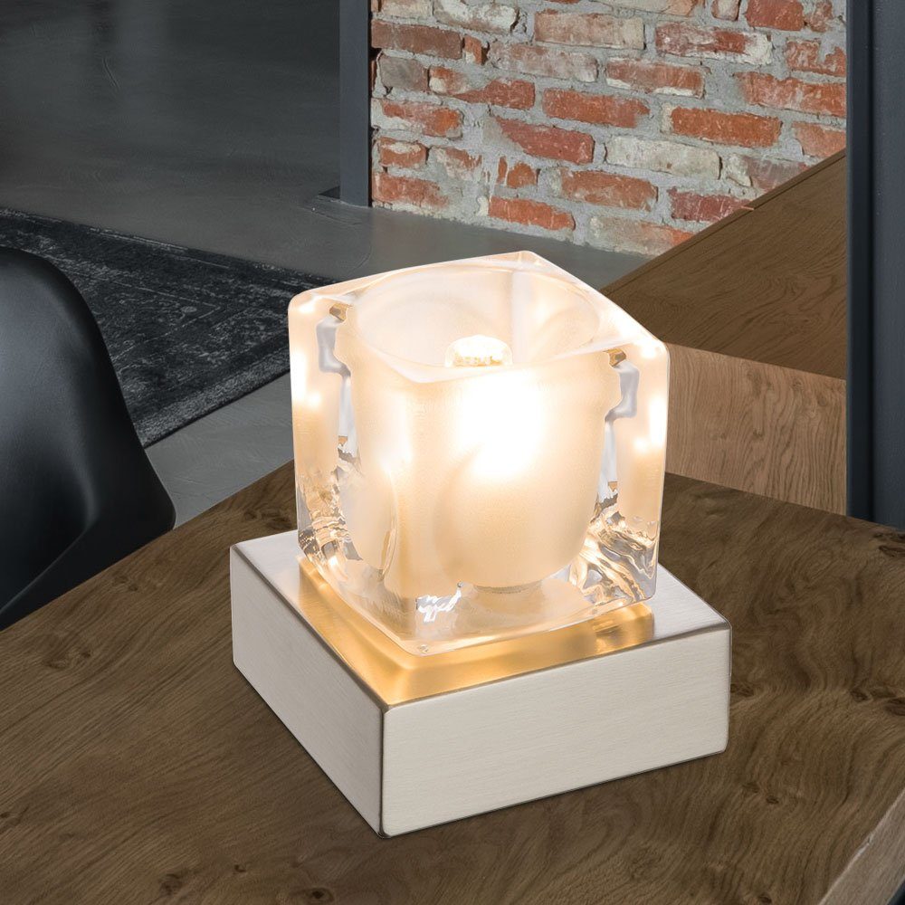 Tischleuchte, Leuchtmittel Nachttischlampe modern klar LED Nachttisch Tischleuchte etc-shop Touch Lampe inklusive, Warmweiß,