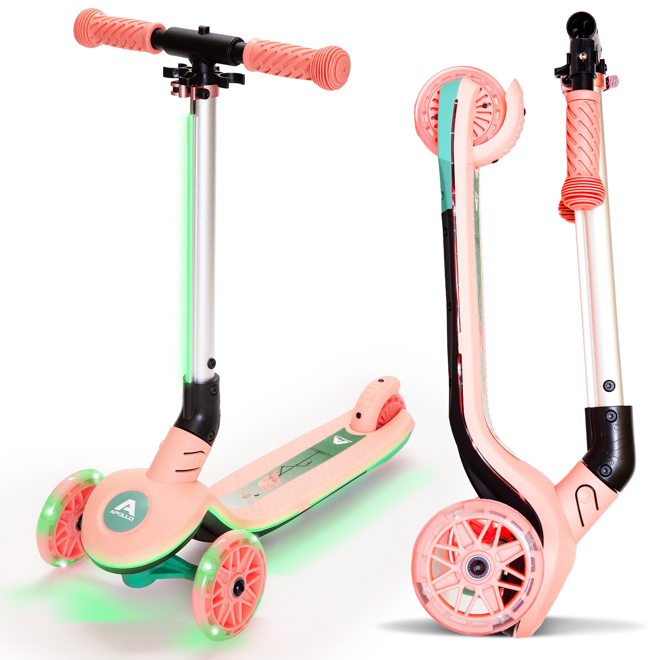 Apollo Dreiradscooter Whizzie LED, Kinderroller, klappbarer Dreirad Scooter, höhenverstellbar, ab 3 Jahre