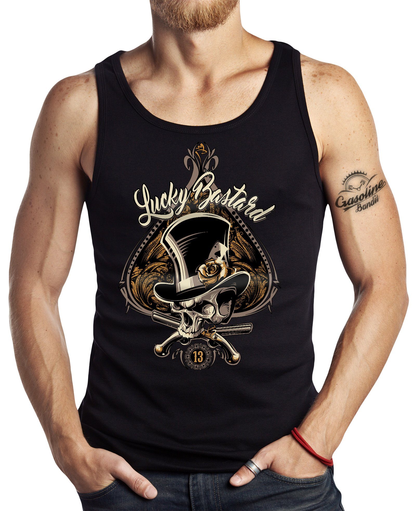 GASOLINE BANDIT® Tanktop für Gambler: Lucky Bastard