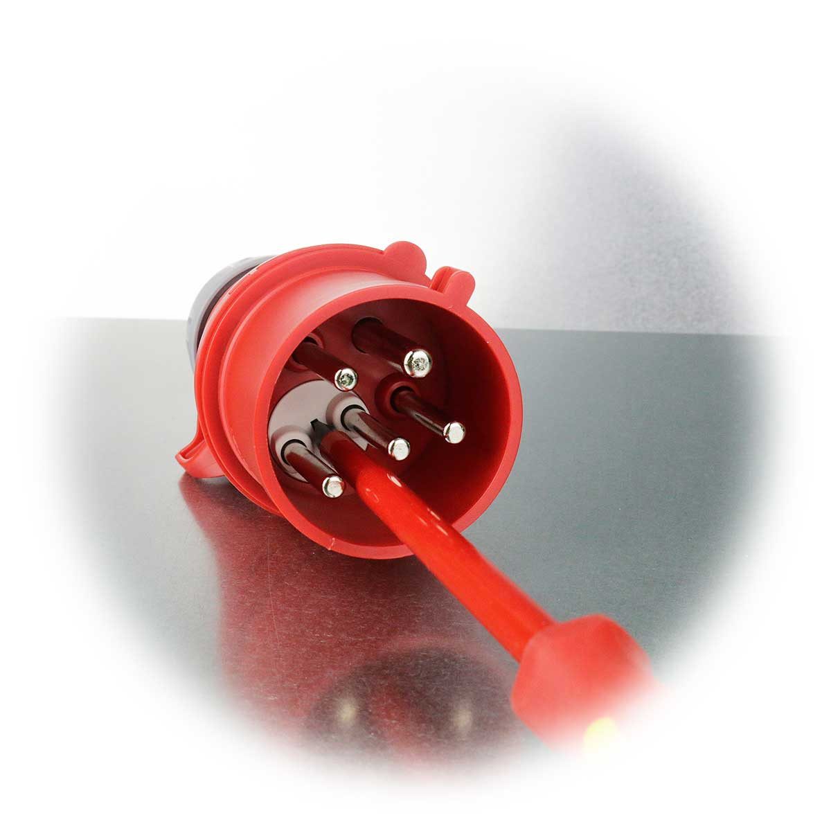 world-trading-net CEE-Stecker CEE-Stecker "Shark" Phasenwender, 32A, rot IP44