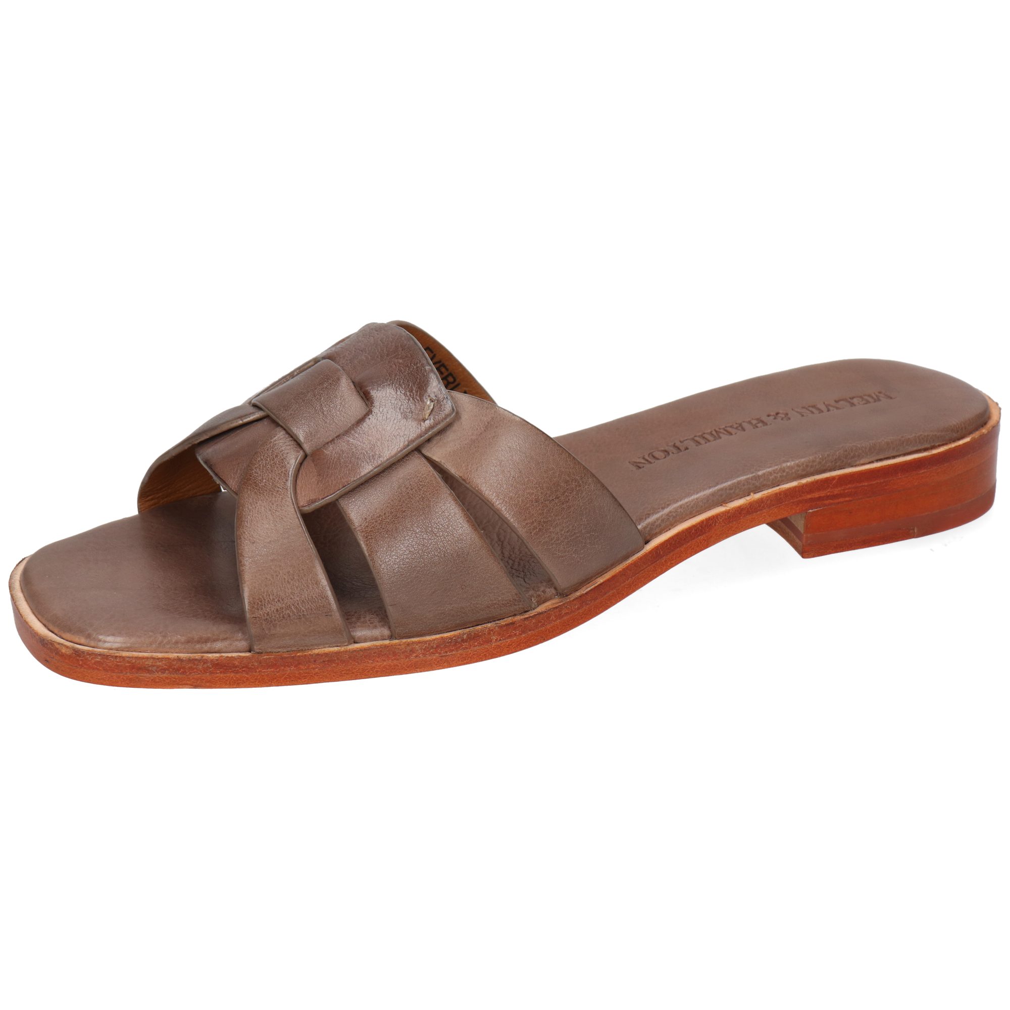 Melvin & Hamilton Everly 16 Leder-Pantoletten für Damen Pantolette Flache Absätze, Echtes Leder, Vegetabile Gerbung