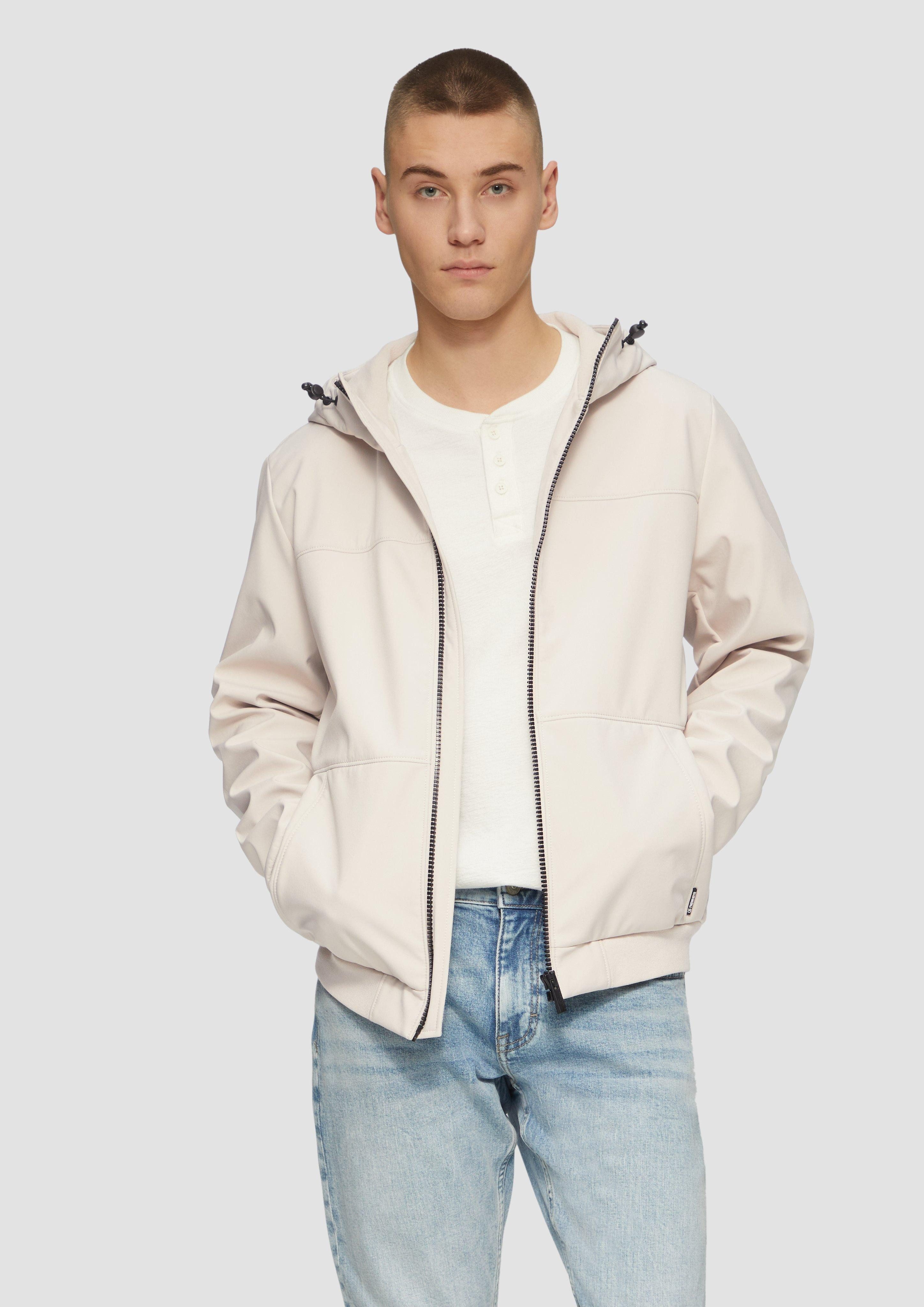 Allwetterjacke Softshelljacke mit Kapuze und Rippbündchen