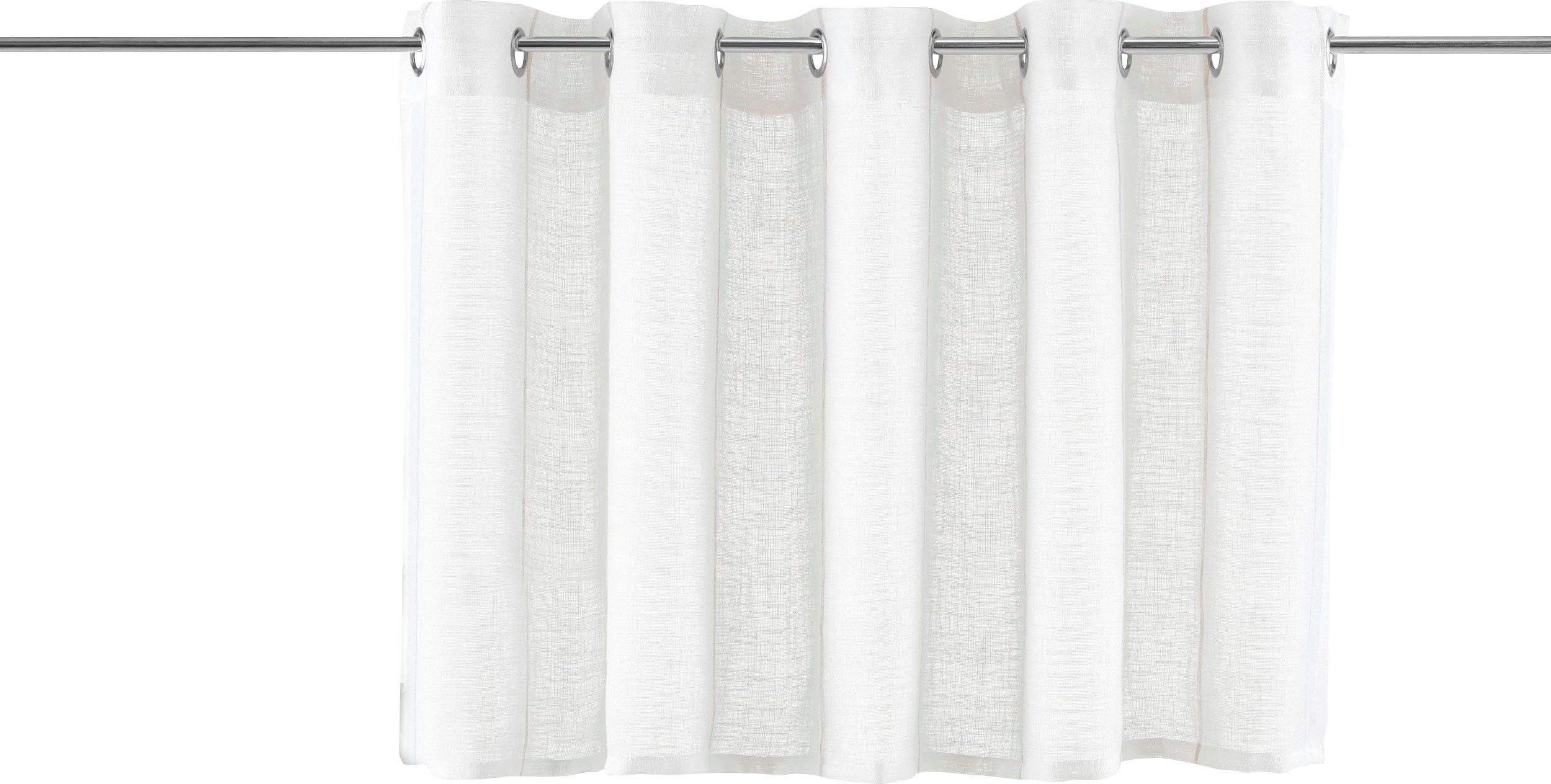 Scheibengardine Clea, my home, Ösen (1 St), transparent, Transparent Polyester weiß/beige | Scheibengardinen