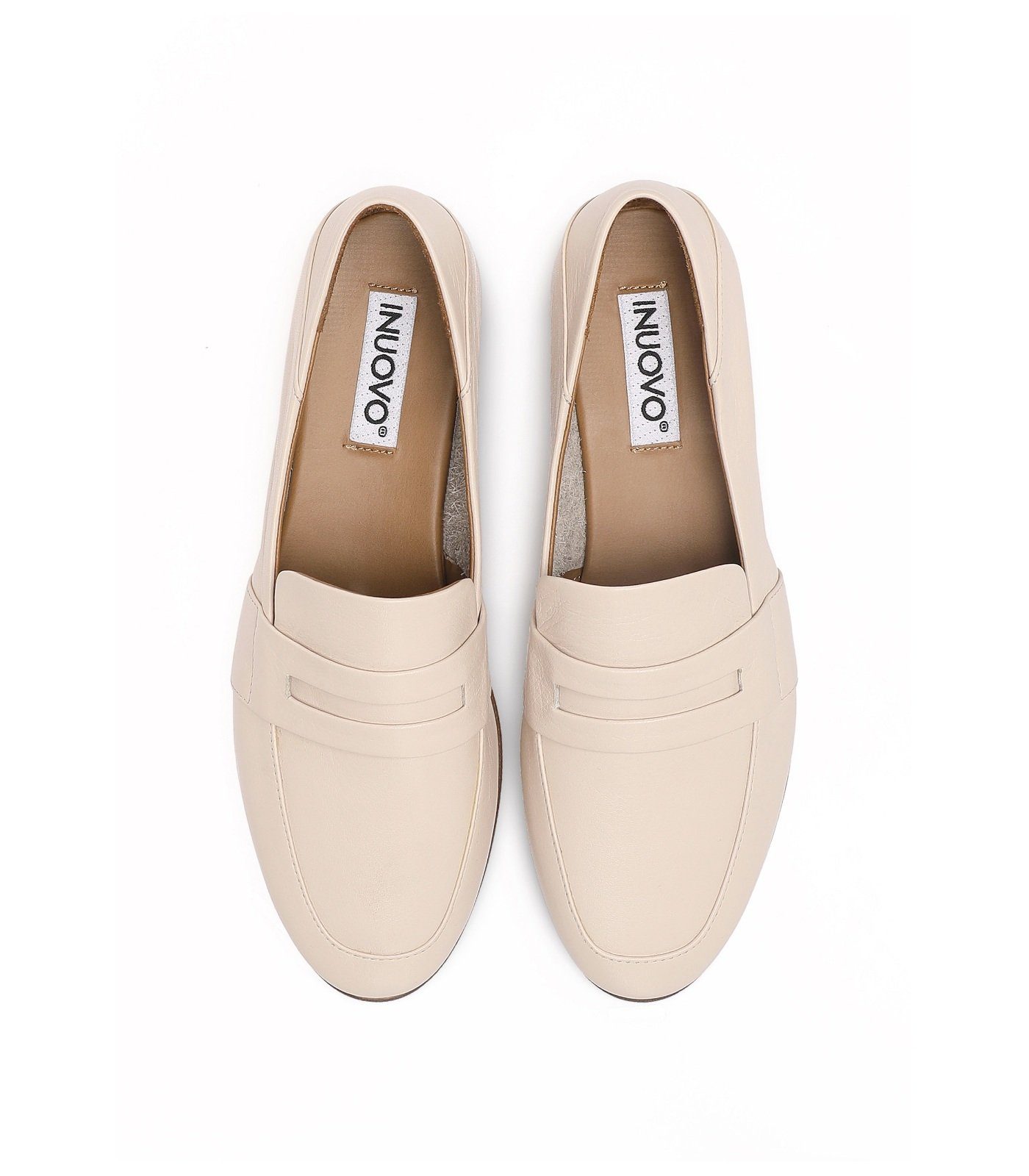 White Leder Slipper Slipper INUOVO