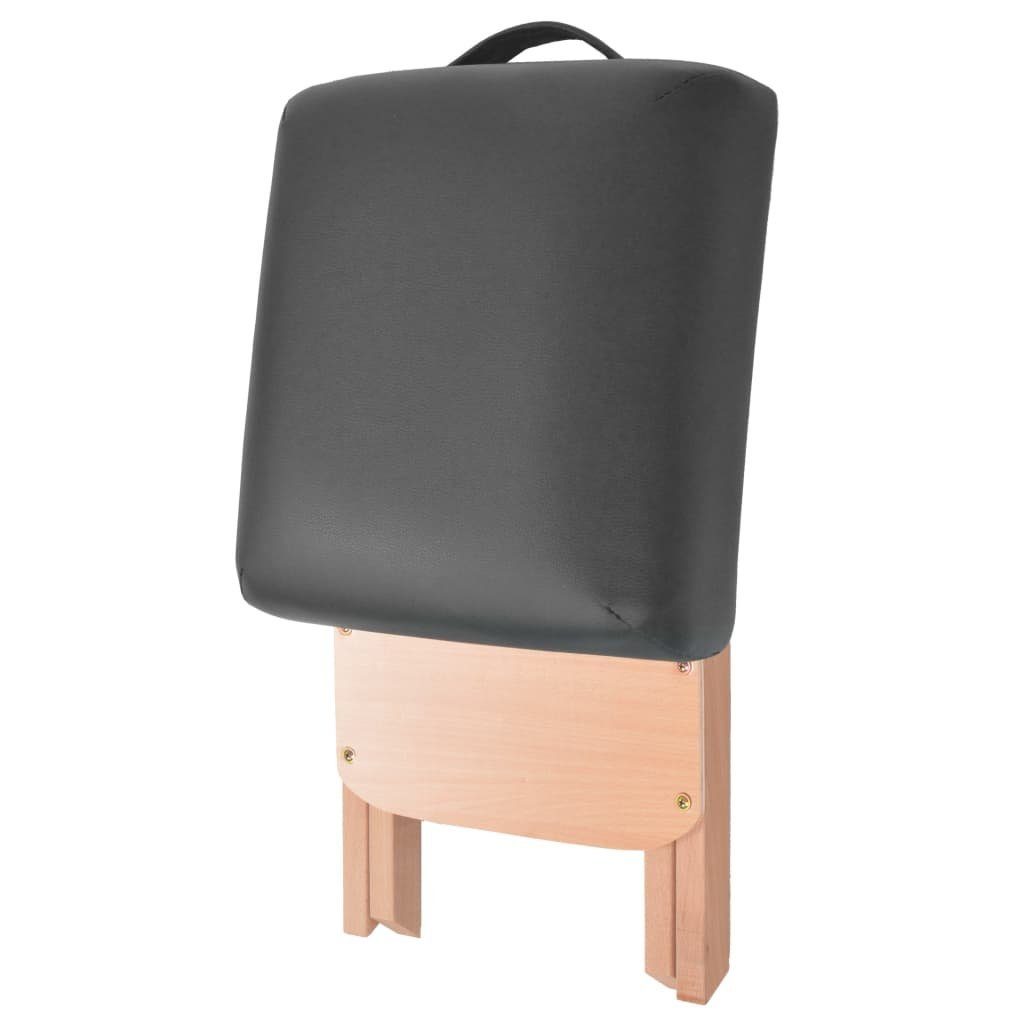 vidaXL Massagesessel Massage-Klapphocker 12 cm & Sitz Schwarz 2 dicker Nackenrollen