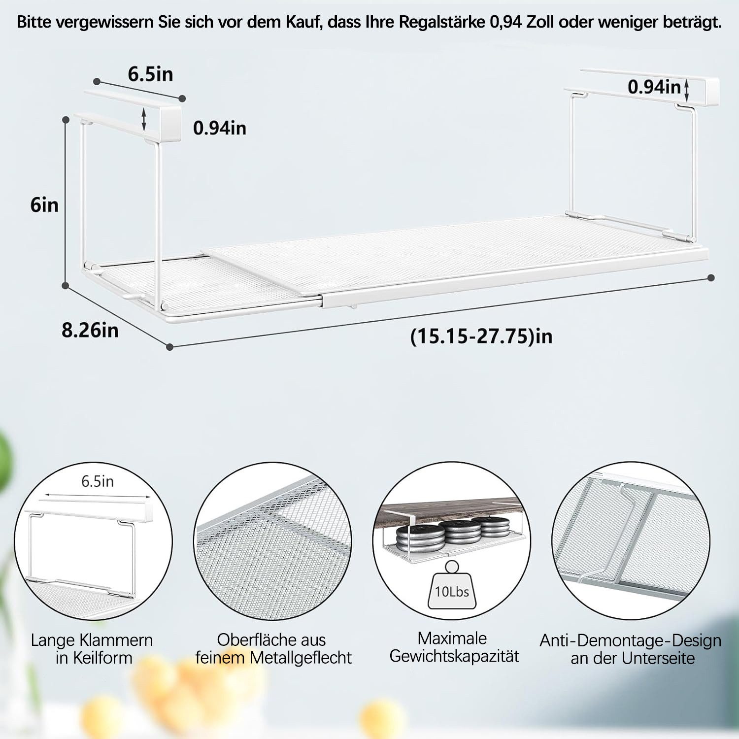 Auledio Einhängekorb Erweiterbares Unterschrankregal, Schrankkörbe, Aufbewa günstig online kaufen