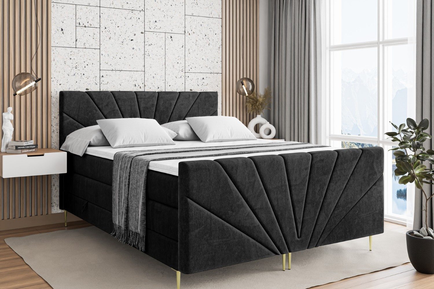 ALTDECOR Boxspringbett MILTIO-F-Z KING (Multipocket-Matratze H4, günstig online kaufen