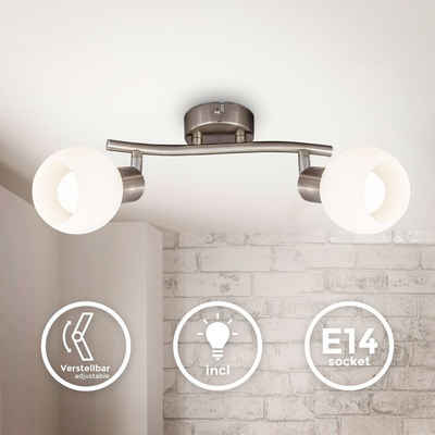B.K.Licht LED Deckenspot »BKL1364«, schwenkbare LED Deckenlampe mit Glasschirm, warmweiße Lichtfarbe, 2x 5W, 3.000 K, E14, 2x 470lm, 2-flammig