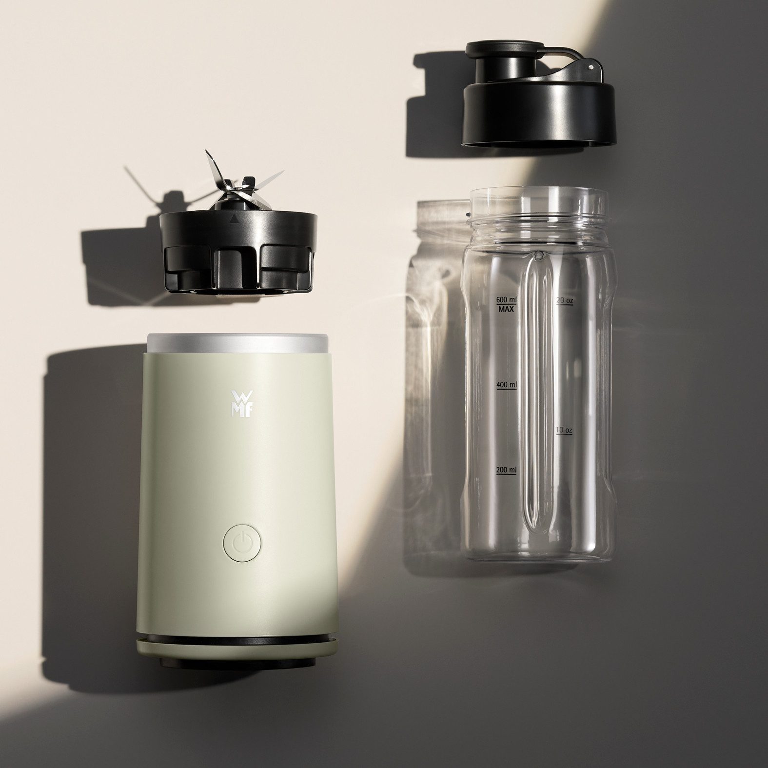 WMF Smoothie-Maker Mix & Go Touch, 500 W, recyceltes Material, auslaufsichere Trinkflasche, Einhandbedienung