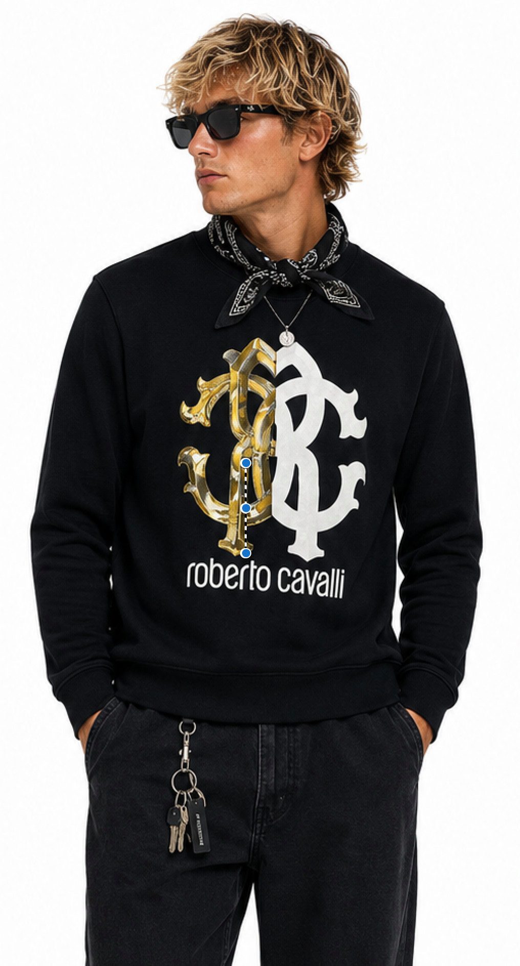 roberto cavalli Sweatshirt FIRENZE RC Monogram Logo Sweatshirt Pullover Sweater Exklusive Roberto Cavalli Firenze Premium-Linie