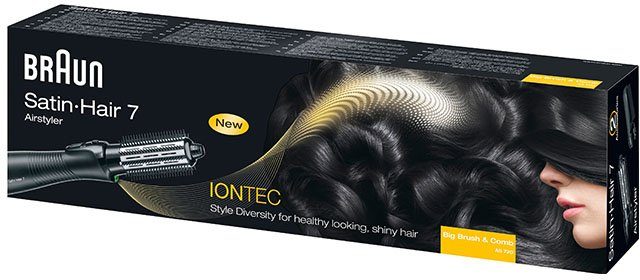 Warmluftbürste, Gegen für Warmluftbürste Hair mehr Satin 7 Iontec: Glanz Braun Braun Frizz,