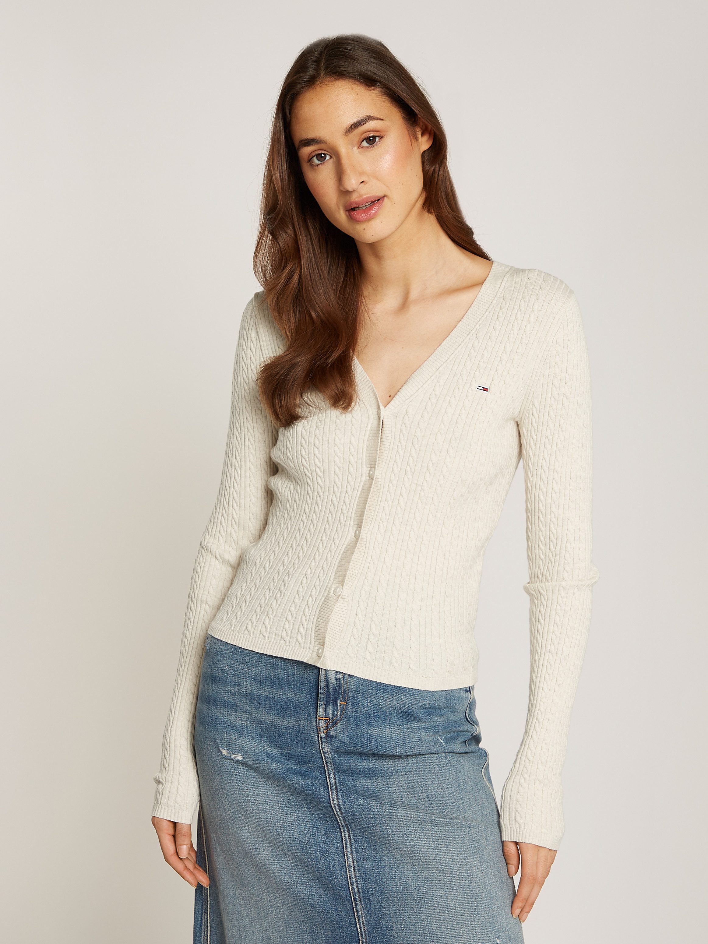 Tommy Jeans Strickjacke TJW CABLE ESSENTIAL günstig online kaufen
