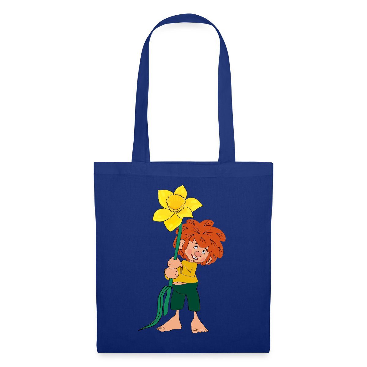 Spreadshirt Henkeltasche Pumuckl Design Mit Gelber Blume Stoffbeutel (1-tlg günstig online kaufen