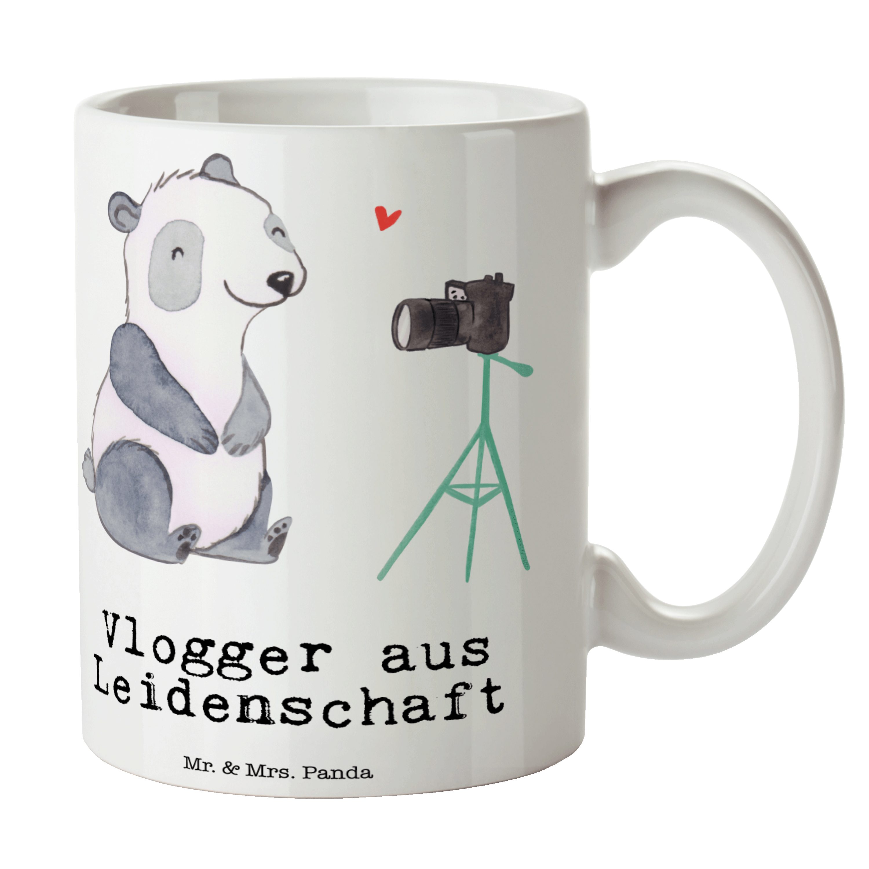 Tasse Weiß - Mrs. Mr. Leidenschaft Porzellantasse, Beruf, Keramik - Panda Ab, & Geschenk, Vlogger aus