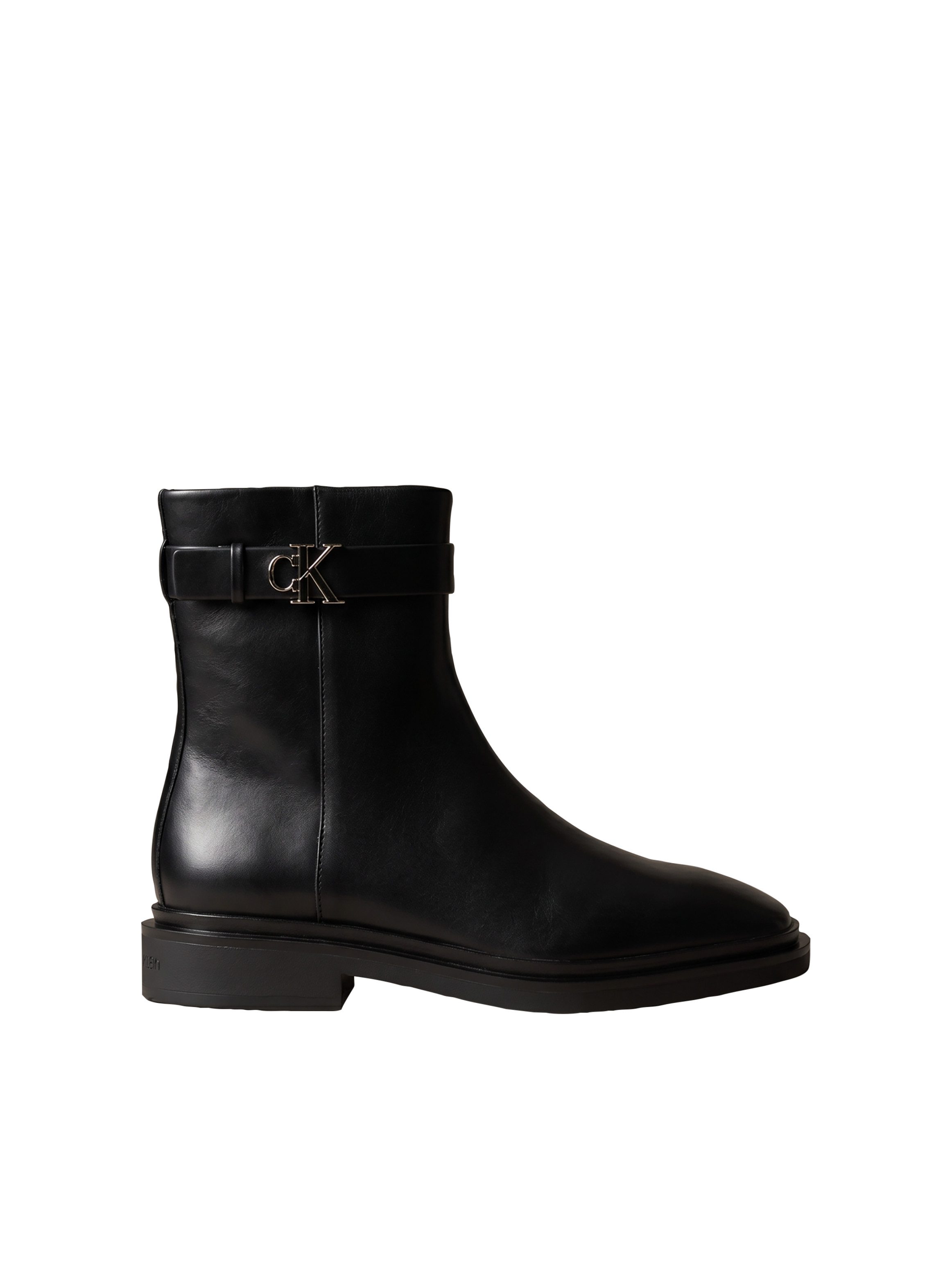 Calvin Klein SQUARE ANKLE BOOT LTH MG HDW Stiefelette Boots, Blockabsatz, mit CK-Logo – Bild 4 von 5