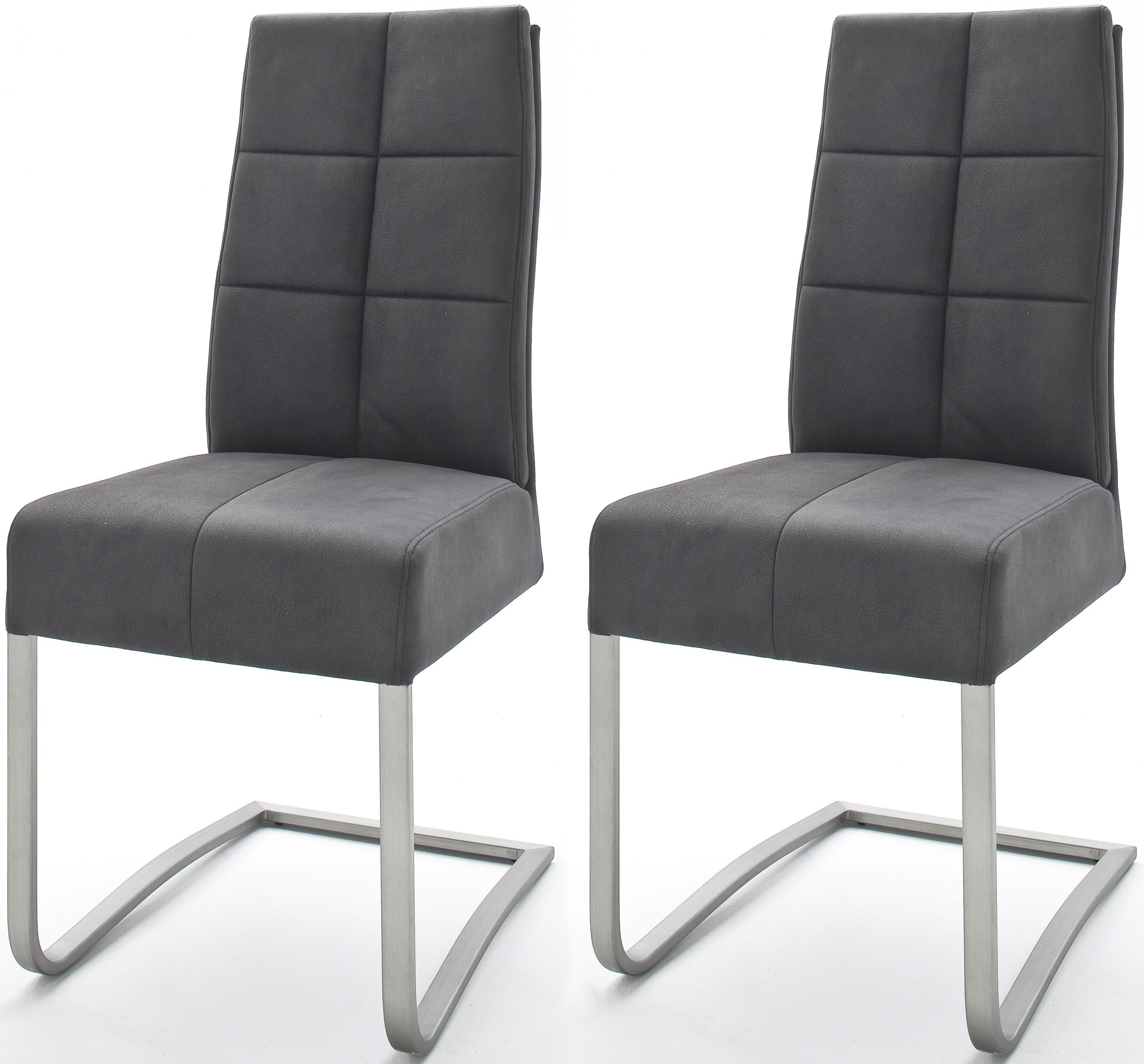 MCA furniture Esszimmerstuhl Salva Schwingstuhl (Set, 2 St), mit Tonnentaschenfederkern, belastbar bis max. 120 kg Grau | Grau