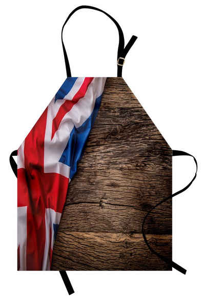 Abakuhaus Kochschürze »Höhenverstellbar Klare Farben ohne verblassen«, Union Jack Flagge auf Eichenbrett