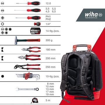 Wiha Werkzeugtasche (45529) - 43 tlg., Mechaniker Werkzeugrucksack, 41-tlg.