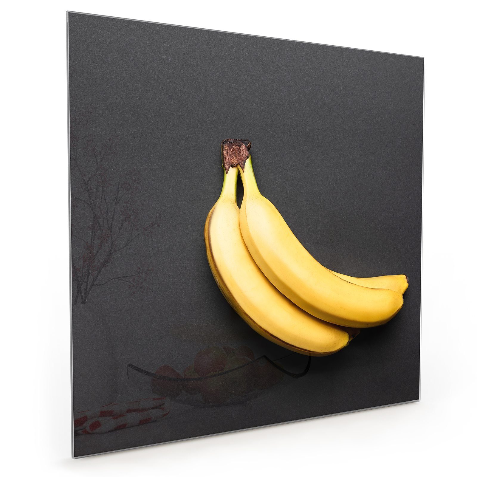 Glas Küchenrückwand Motiv Bananen mit Primedeco Küchenrückwand Spritzschutz