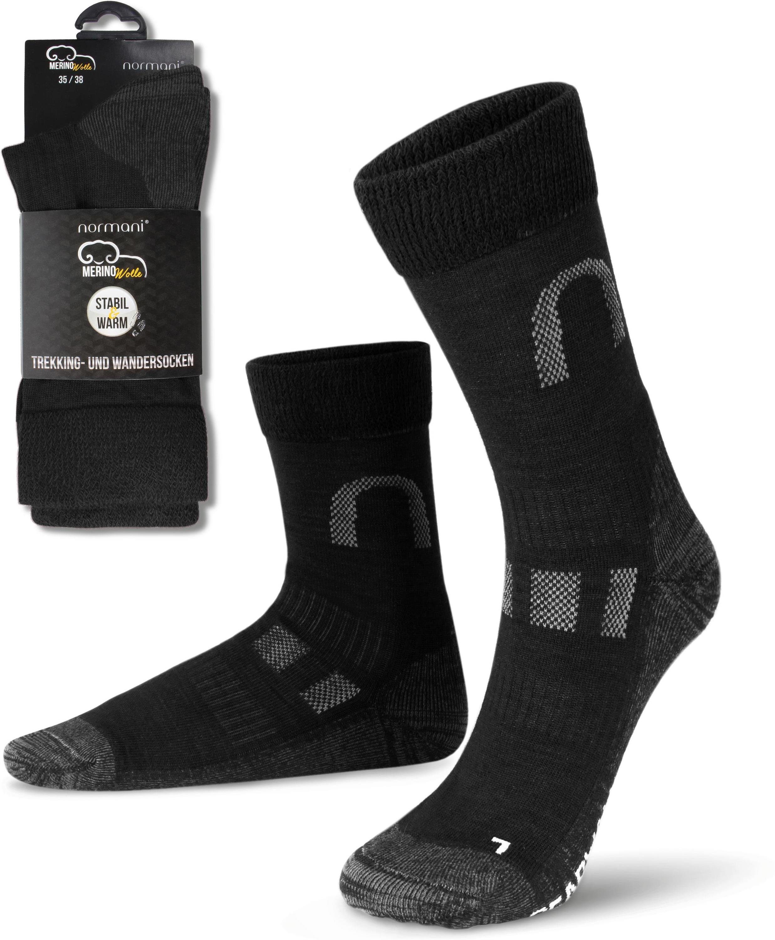 normani Wandersocken 2 Paar Merinowollsocken Wander- und Trekkingsocken (Set, 2 Paar) hochwertige Merinowolle