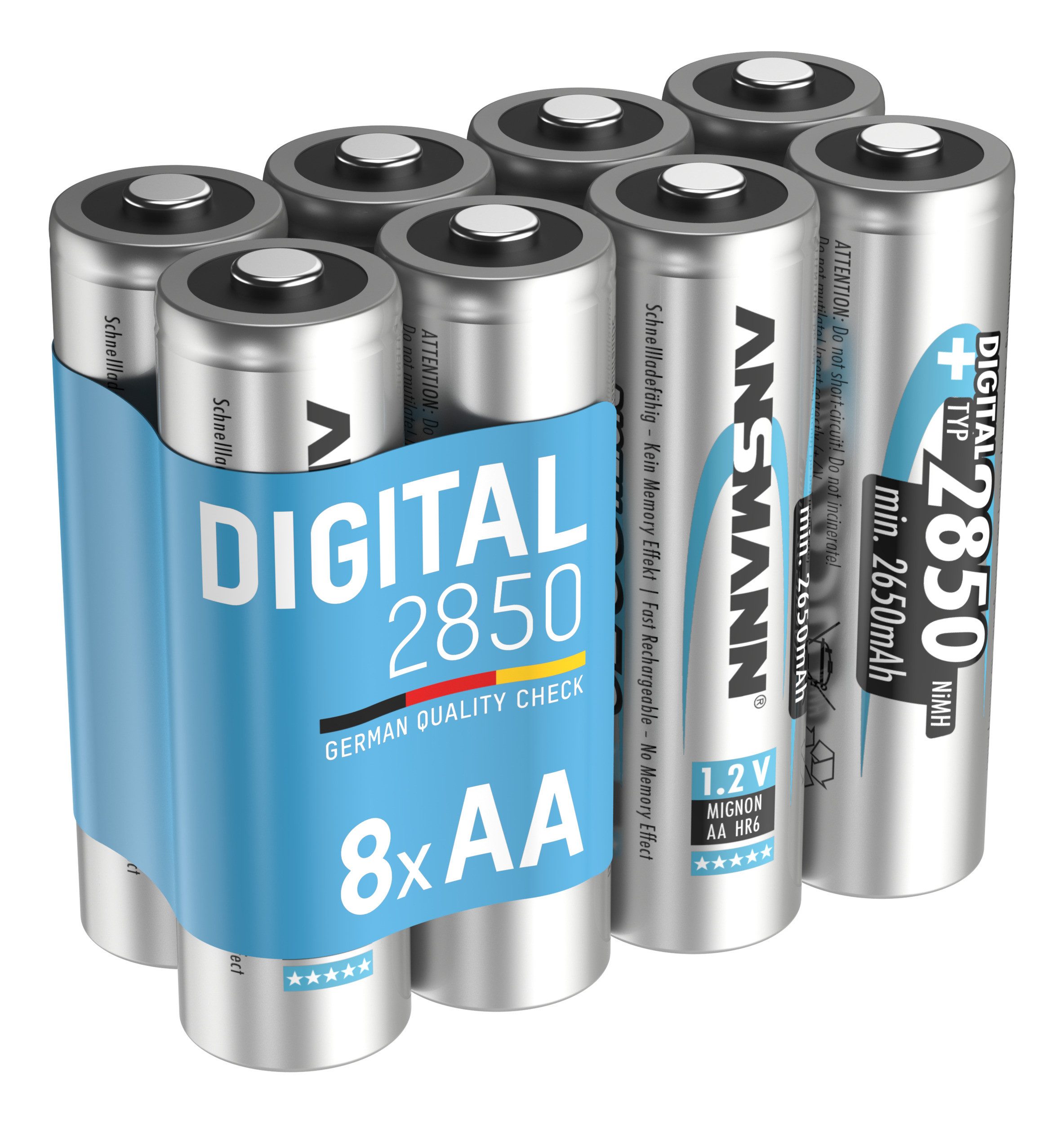 Akku AA min. 2650 mAh 1,2V NiMh, 8 Stück Akku