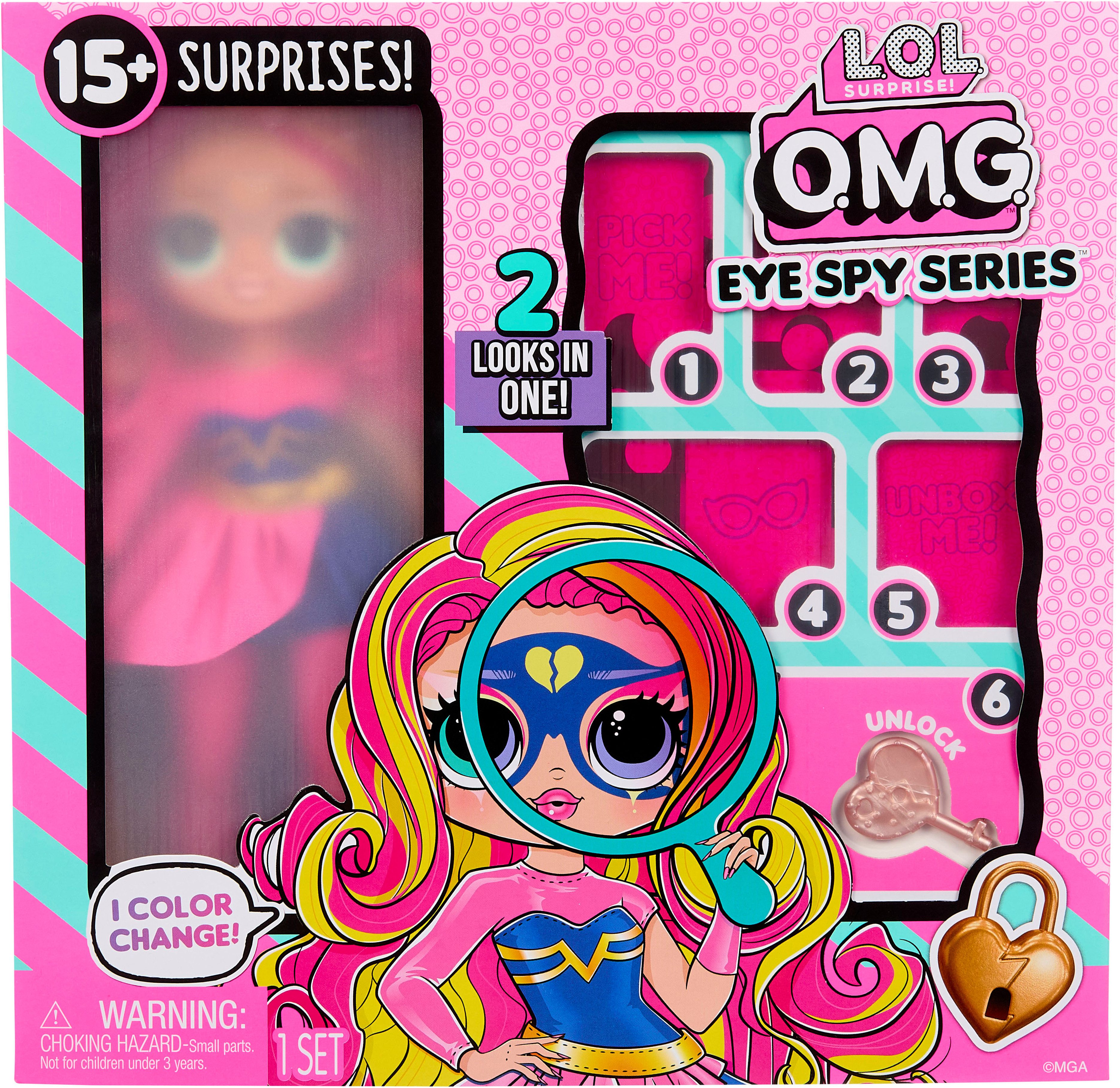 L.O.L. SURPRISE! Anziehpuppe L.O.L. Surprise OMG Eye Spy - Superhero, mit magischem Farbwechsel