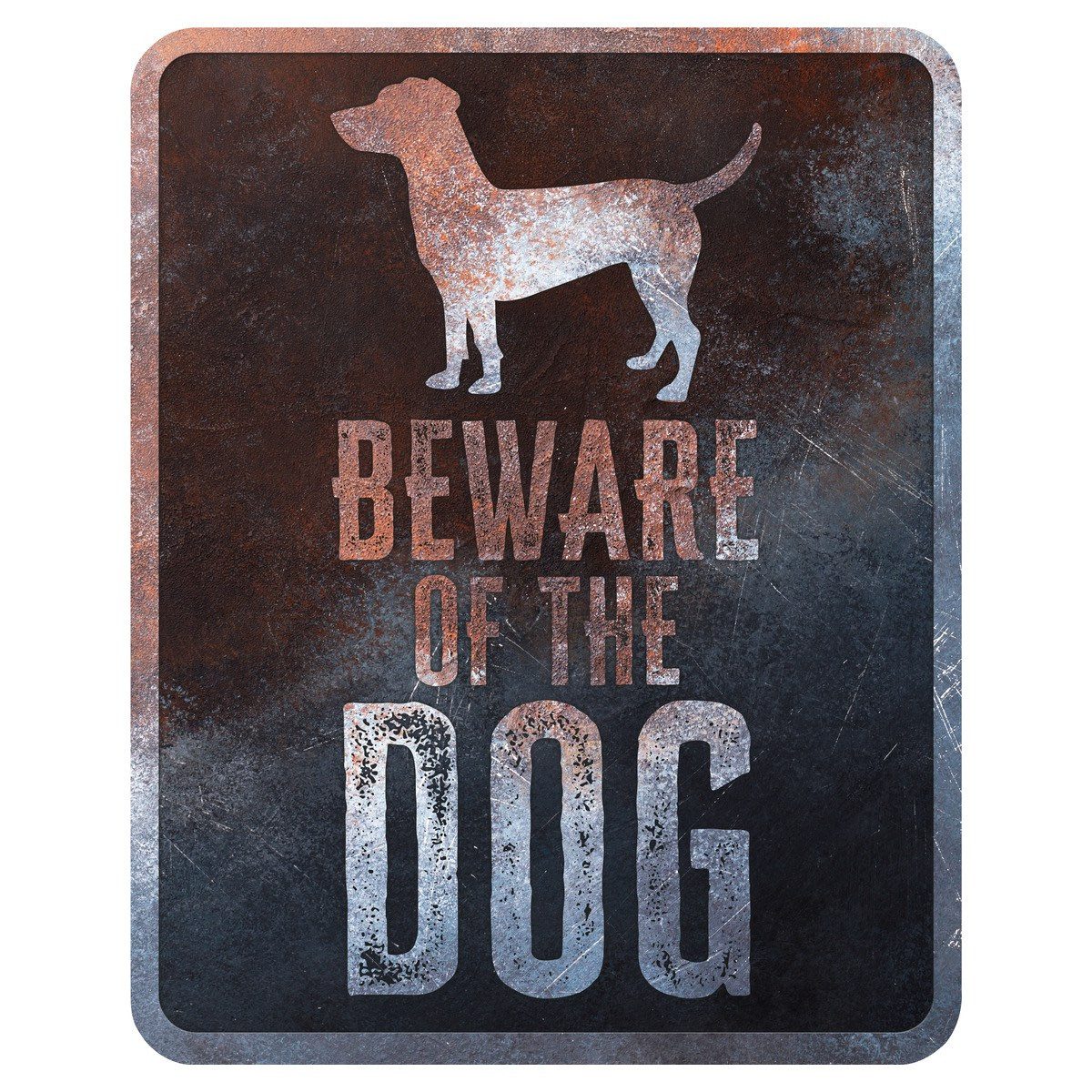 D&D Warnschild Warnschild Square Jack Russell Englisch rostig