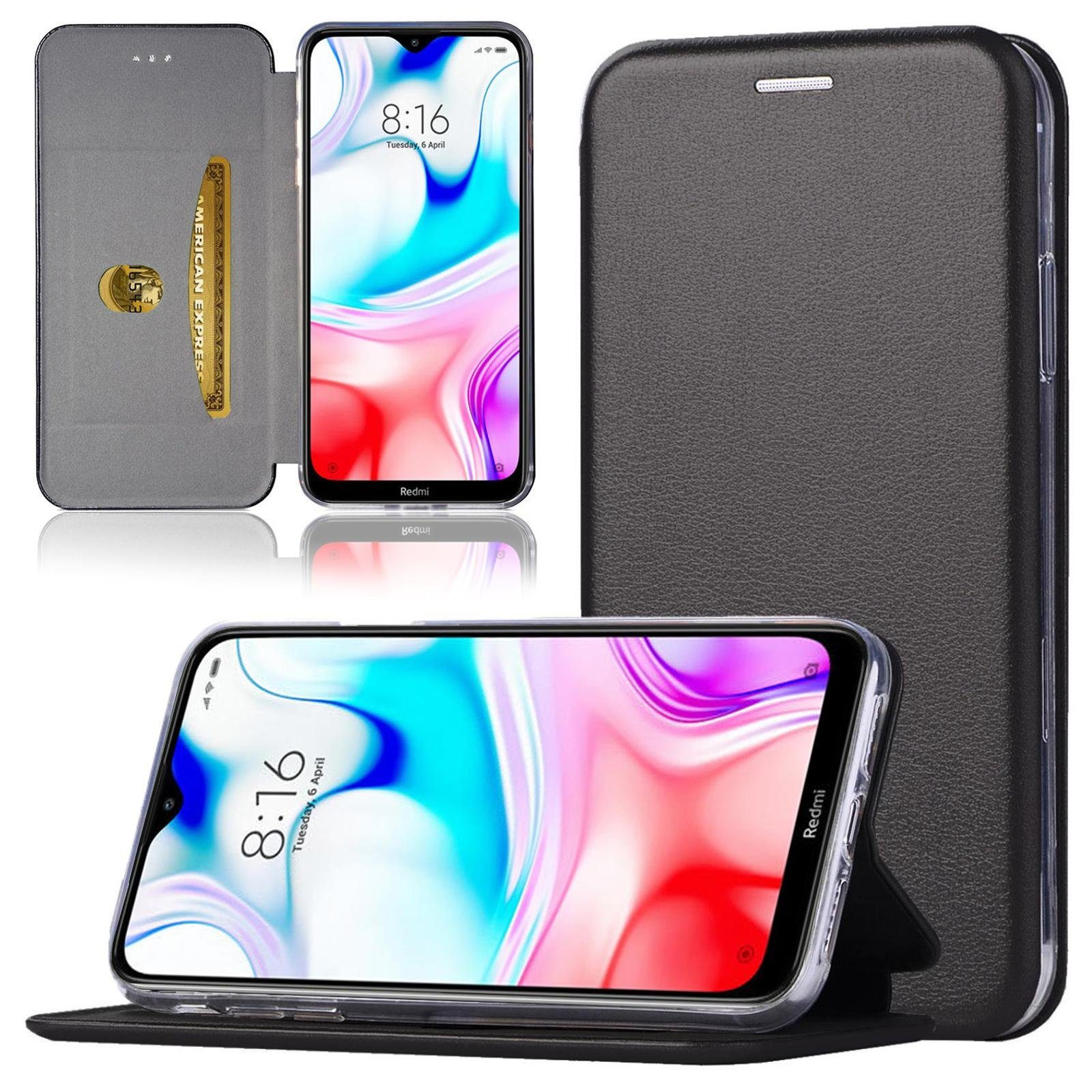 Numerva Handyhülle Handy Tasche Book Case für Xiaomi Redmi 8, Klapphülle Flip Cover Hardcover Schutz Hülle Etui