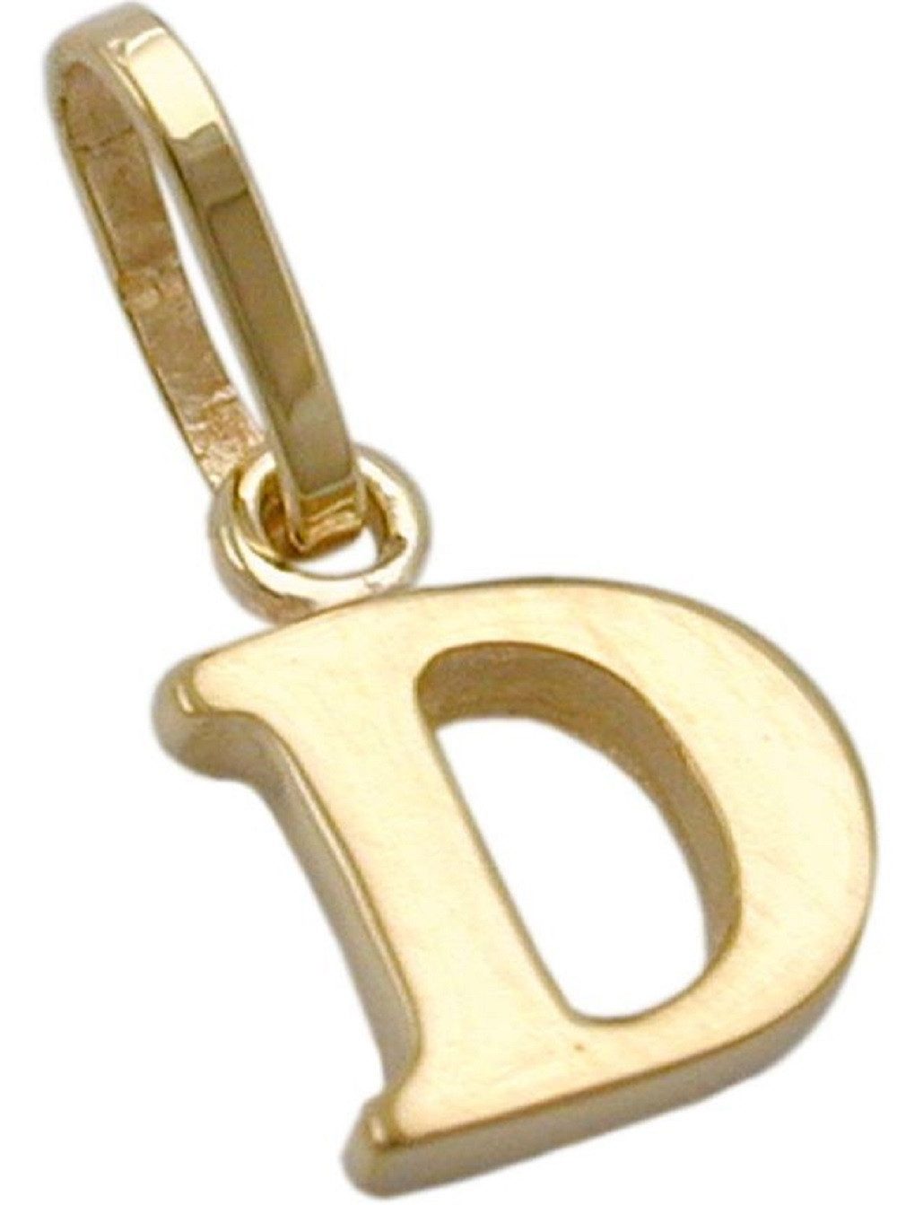 Buchstabenanhänger Anhänger Buchstabe D aus 375 Gold 8 x 6 mm