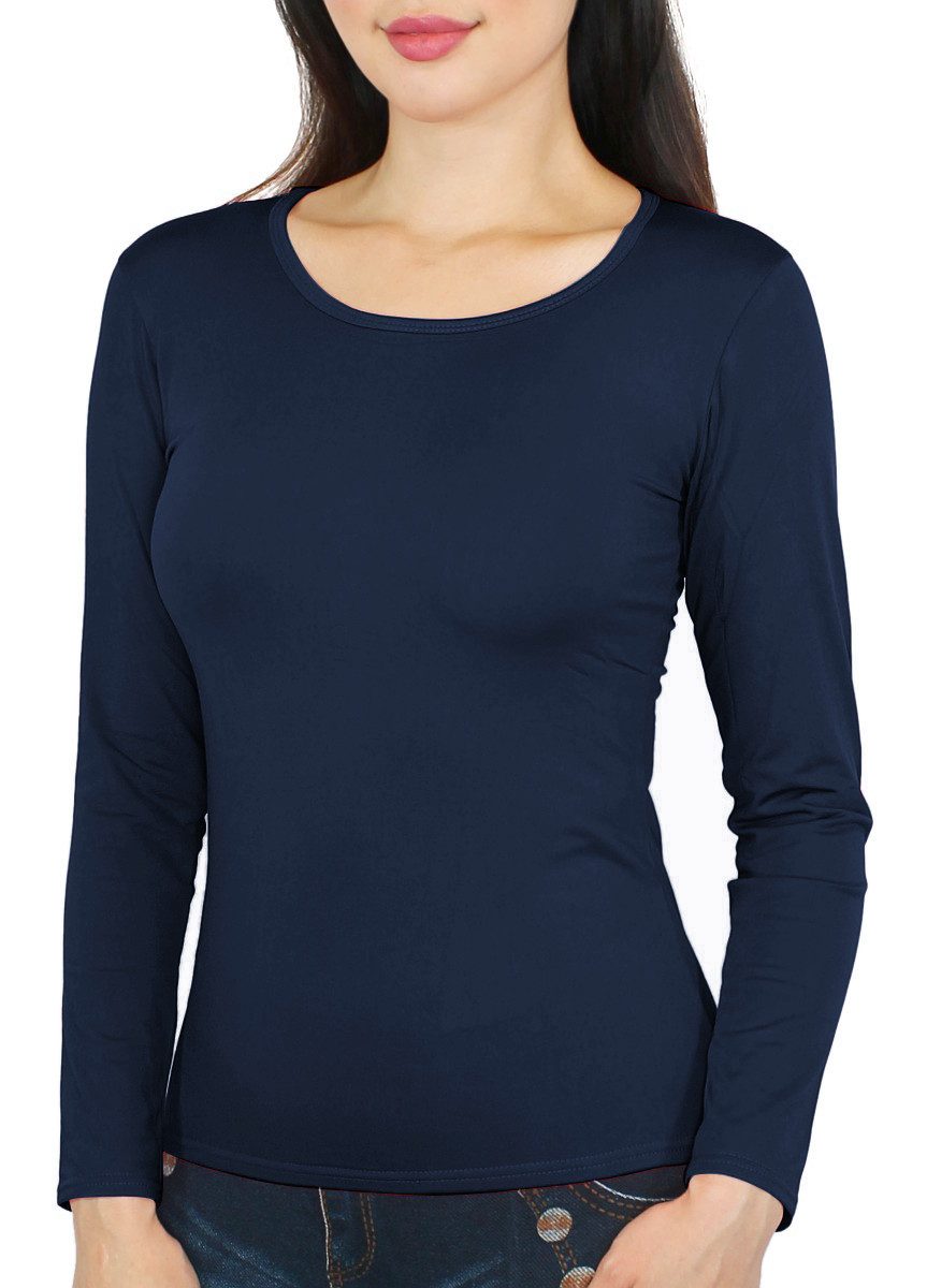 dy_mode Thermohemd Damen Thermo Langarmshirt Frauen Thermo Shirt Innenfutte günstig online kaufen