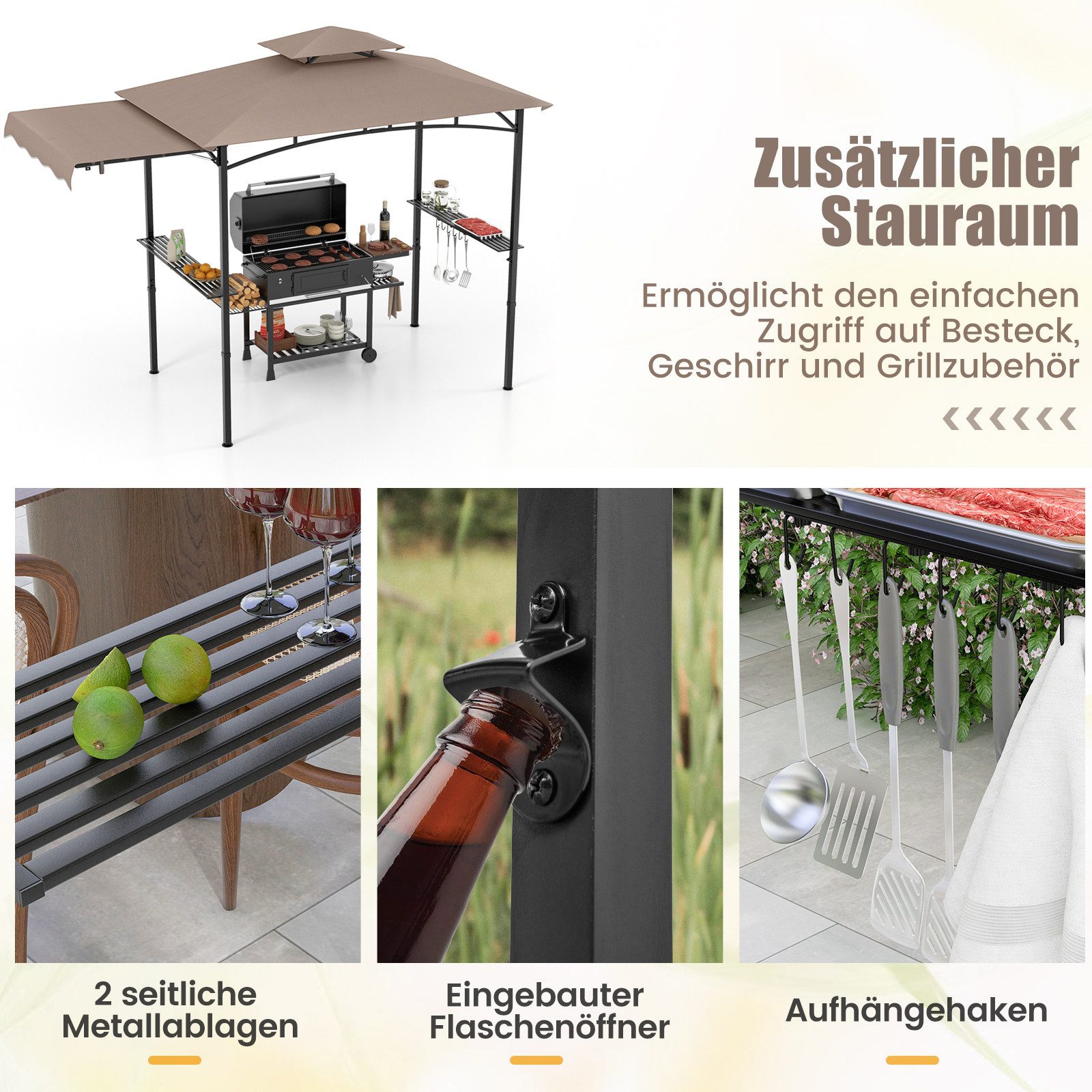 COSTWAY Grillpavillon, 318 x 153 x günstig online kaufen